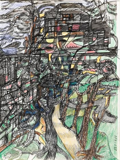 AVINASH CHANDRA indian 1931 1991 LANDSCAPE 1981 dated in ink
