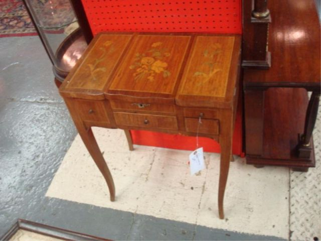 Louis XV Style Inlaid Vanity With lift top From a