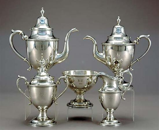 American coin silver tea service William Gale Son New York