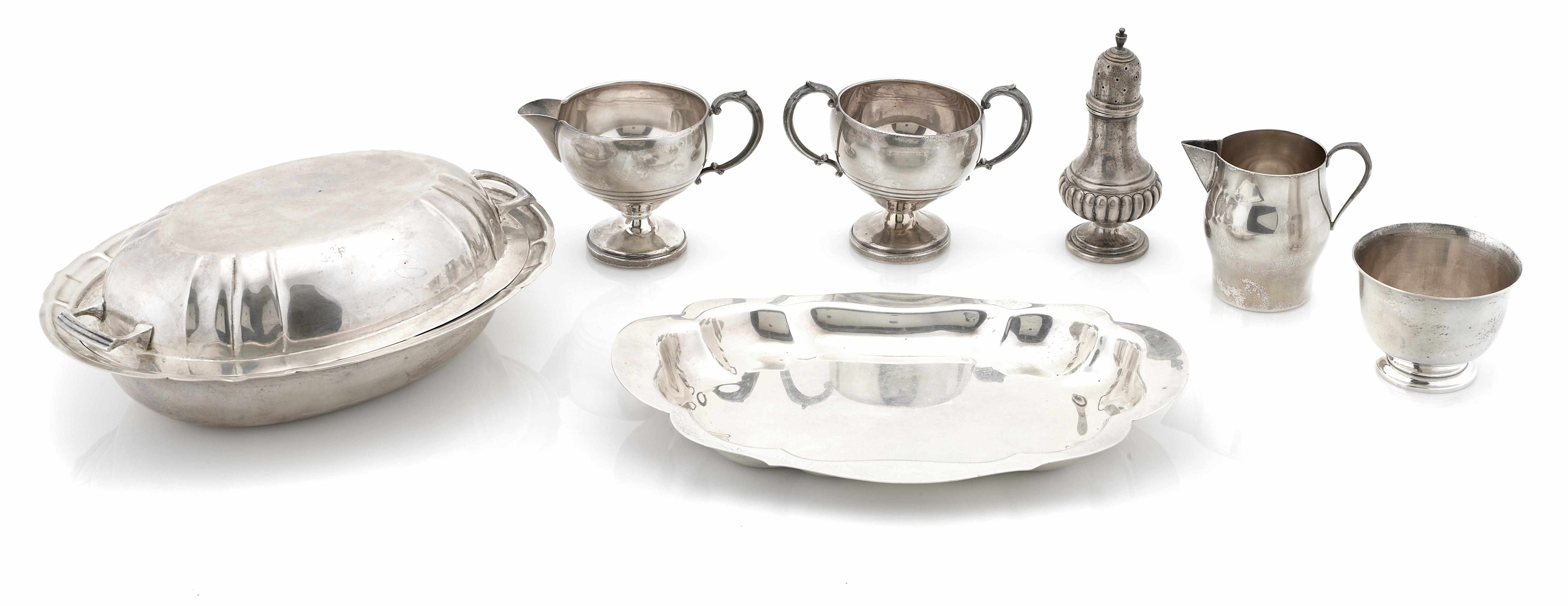 An assembled group of American sterling silver hollowware 20th century