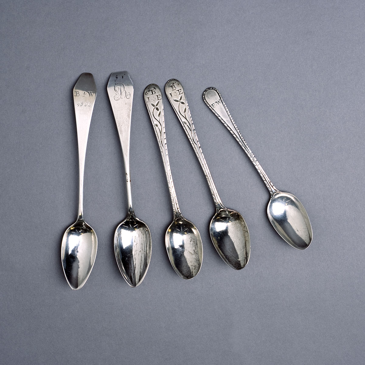 GROUP OF NEW HAMPSHIRE SILVER TEASPOONS SAMUEL DROWNE II AND