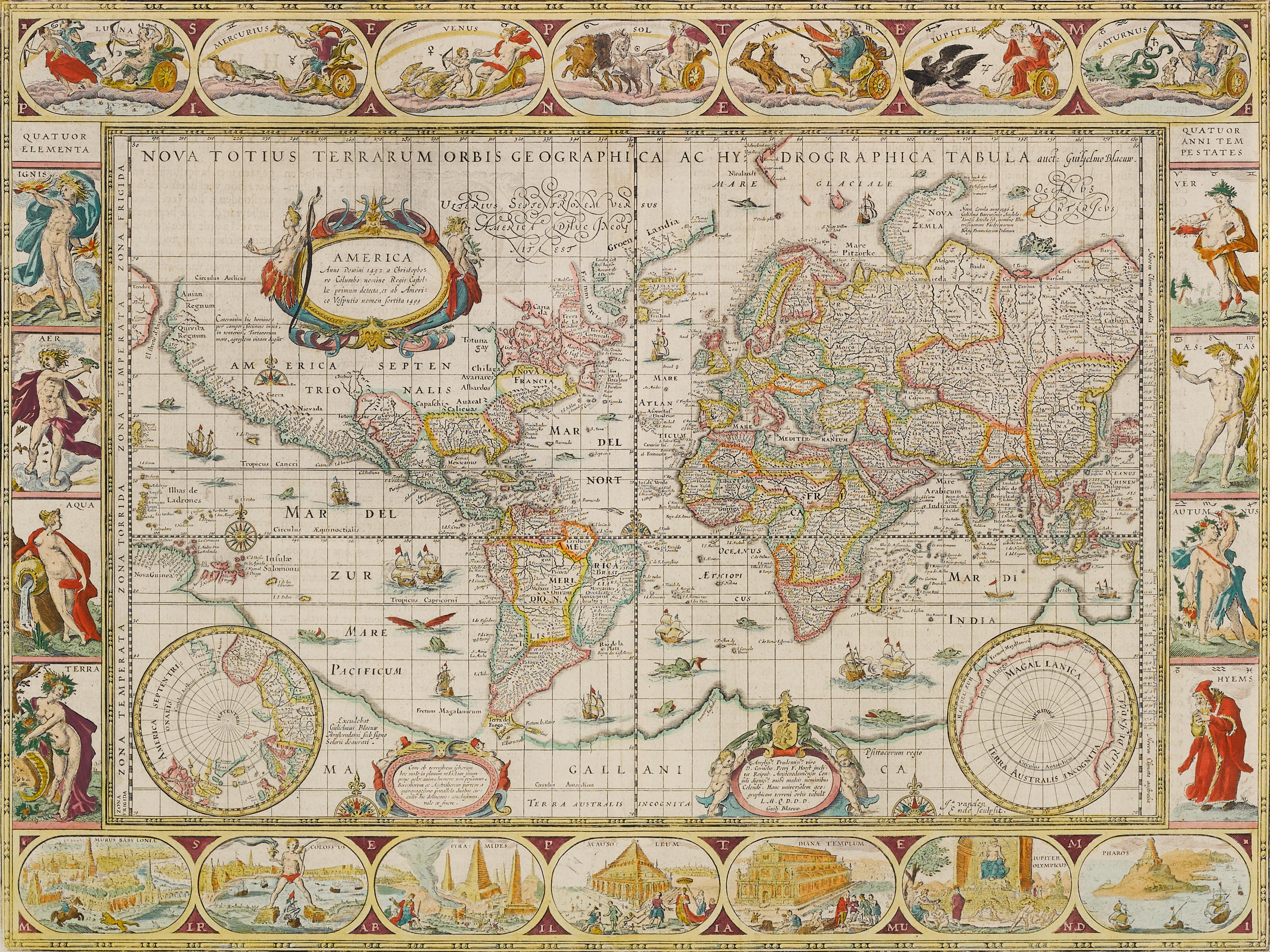 BLAEU WILLEM 1571 1638 Nova totius terrarum orbis geographica ac