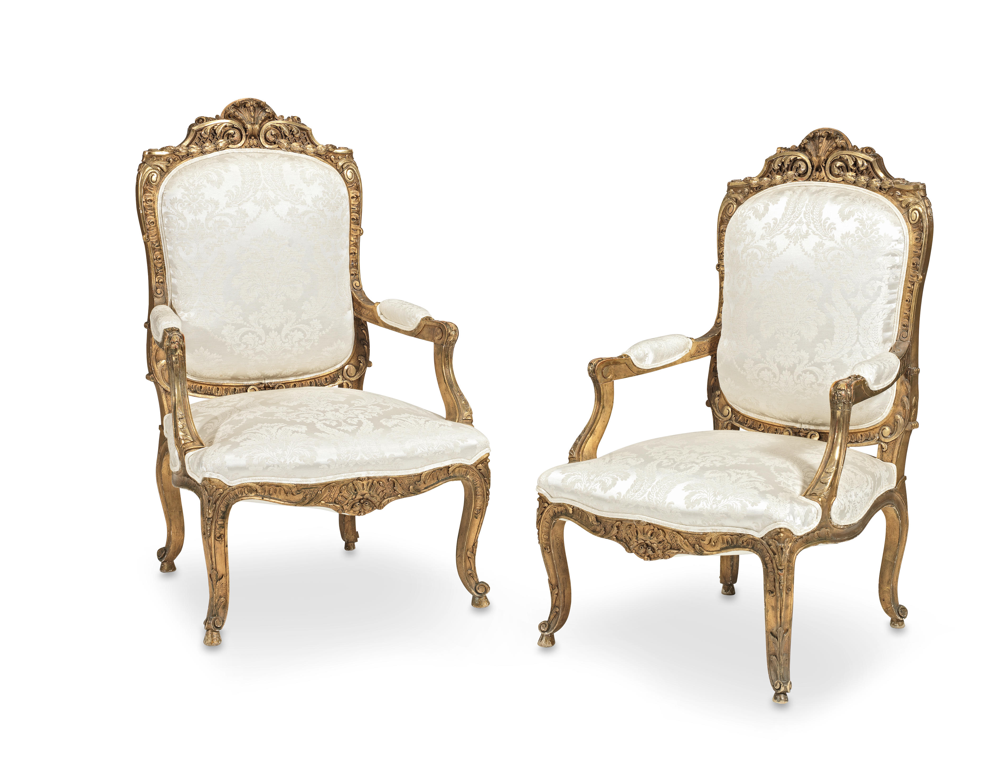 A PAIR OF FRENCH LATE 19TH EARLY 20TH CENTURY GILTWOOD