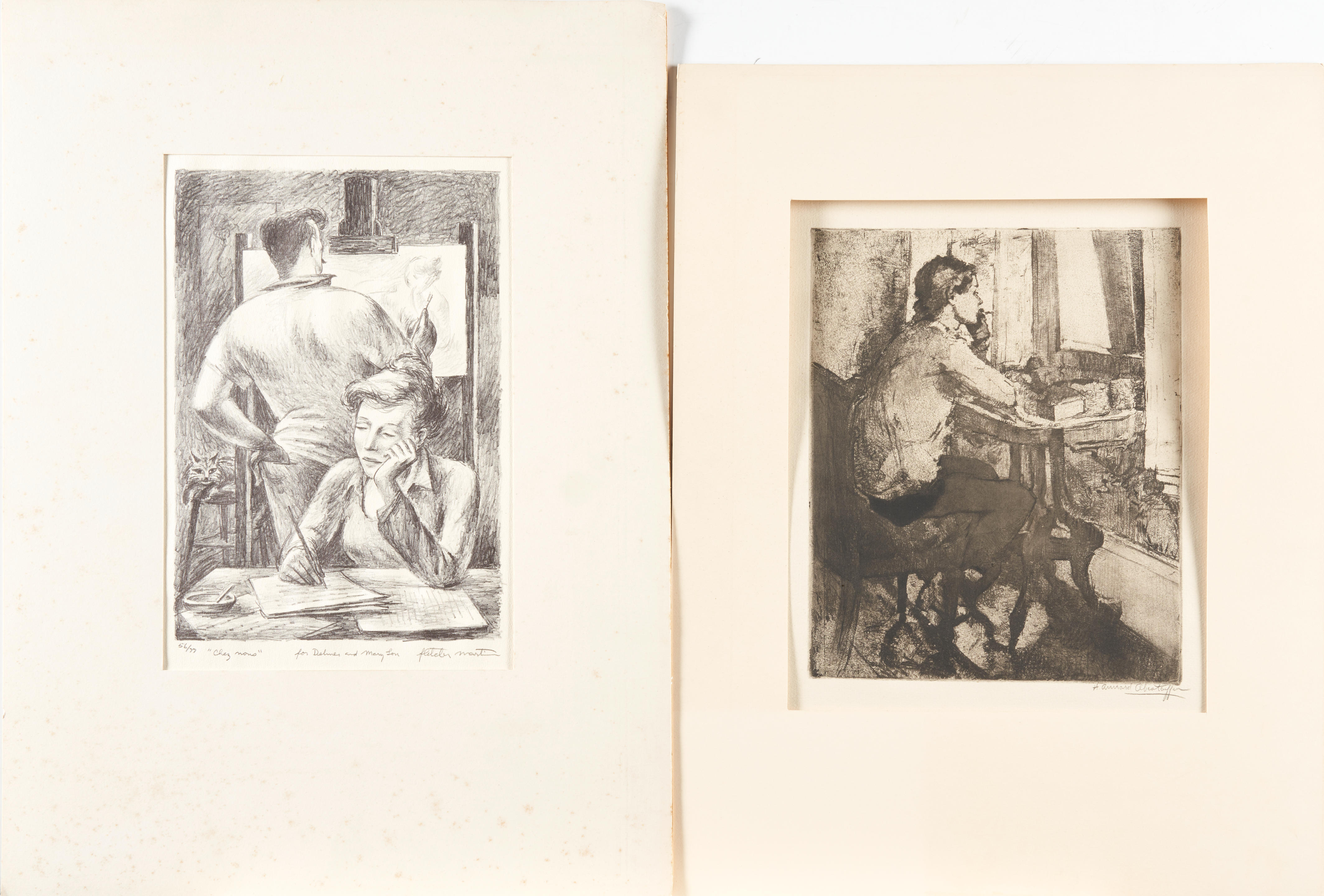 NINE FIGURAL PRINTS including works by H Amiard Oberteuffer Howard