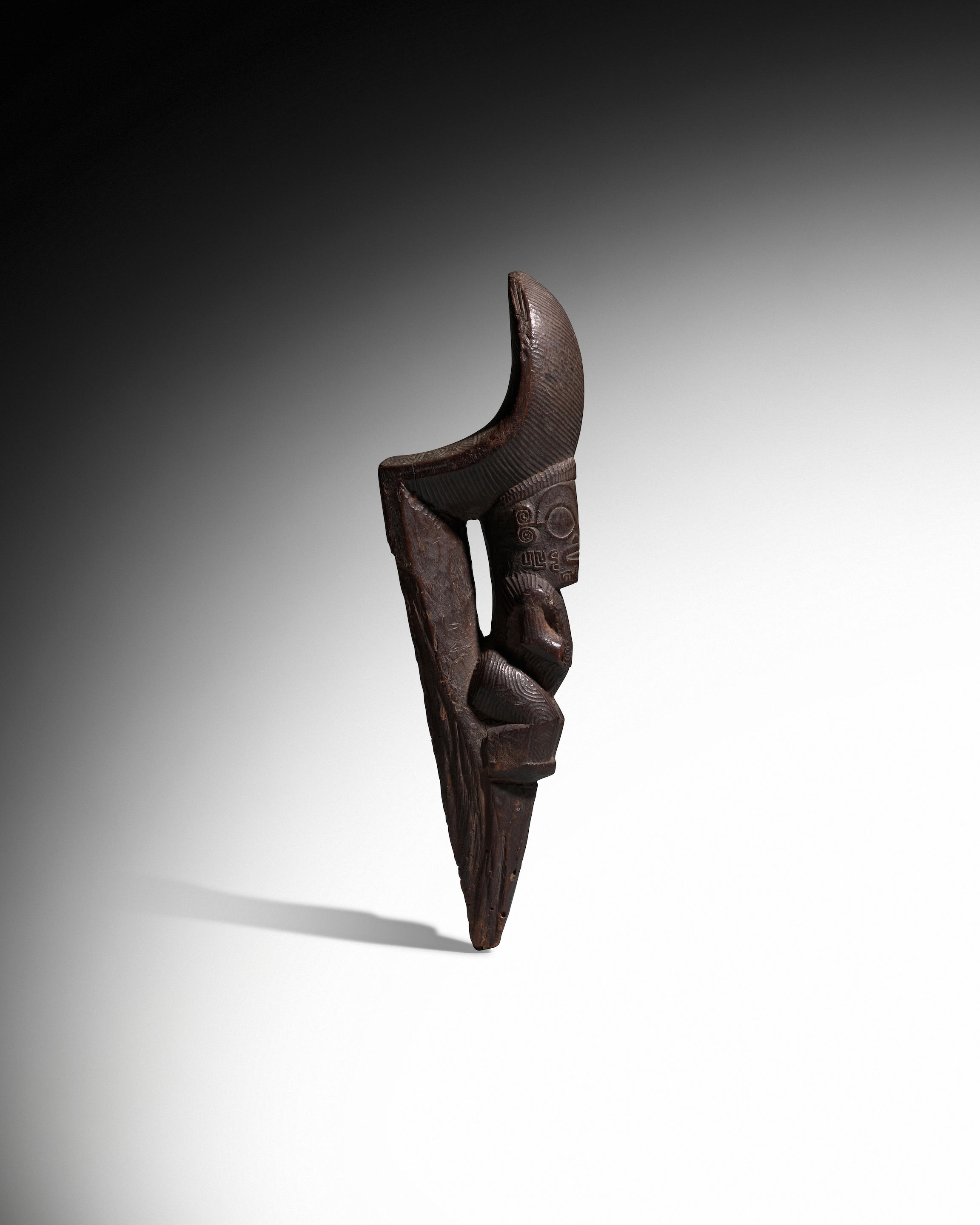 STILT STEP MARQUESAS ISLANDS tapuvae Wood with rich dark brown