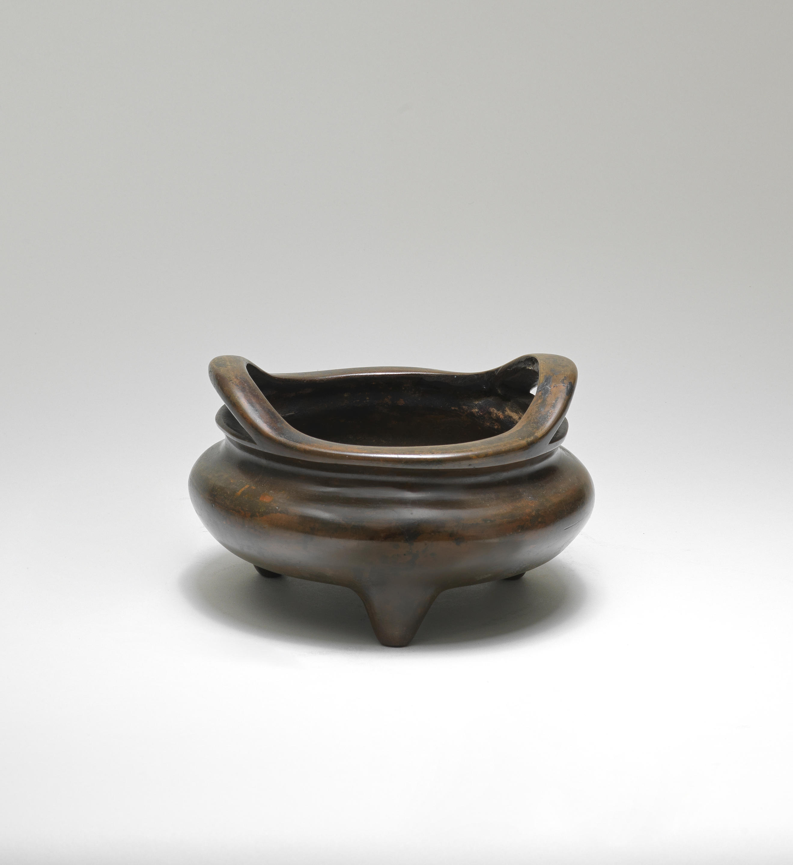 A BRONZE INCENSE BURNER DING Xuande cast two character mark