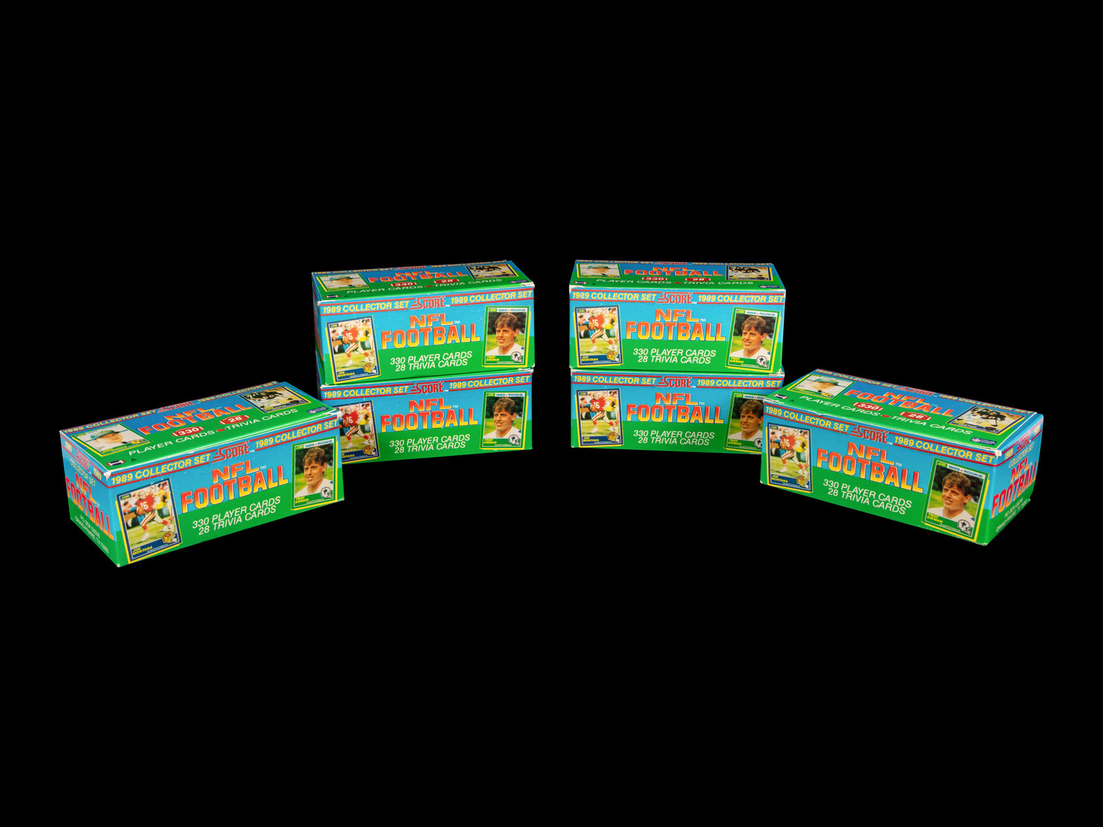 A Group of Six 1989 Score Football Card Factory Box