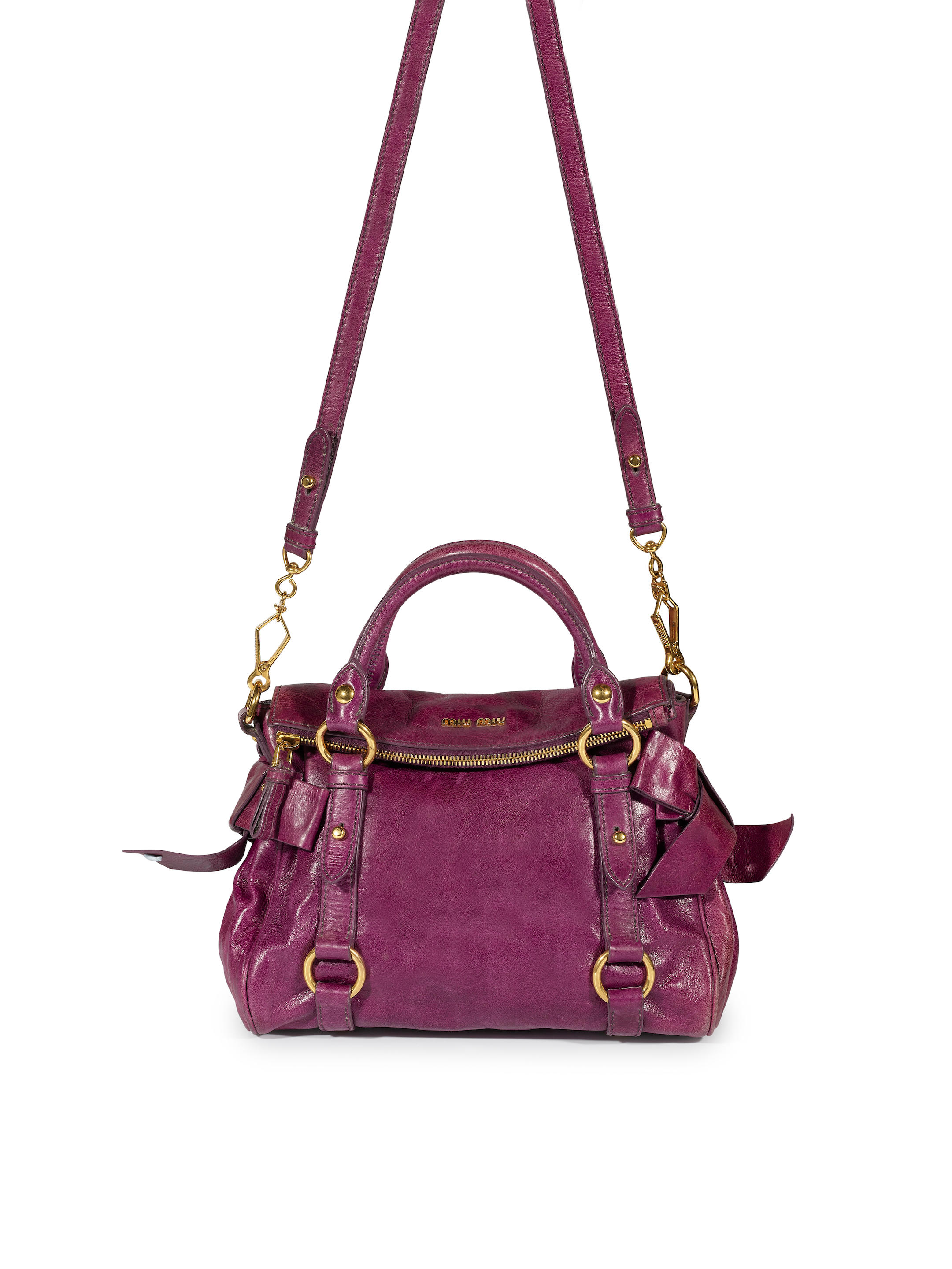 MIU MIU PURPLE SATCHEL HANDBAG 2010s Dimension W25 x H23