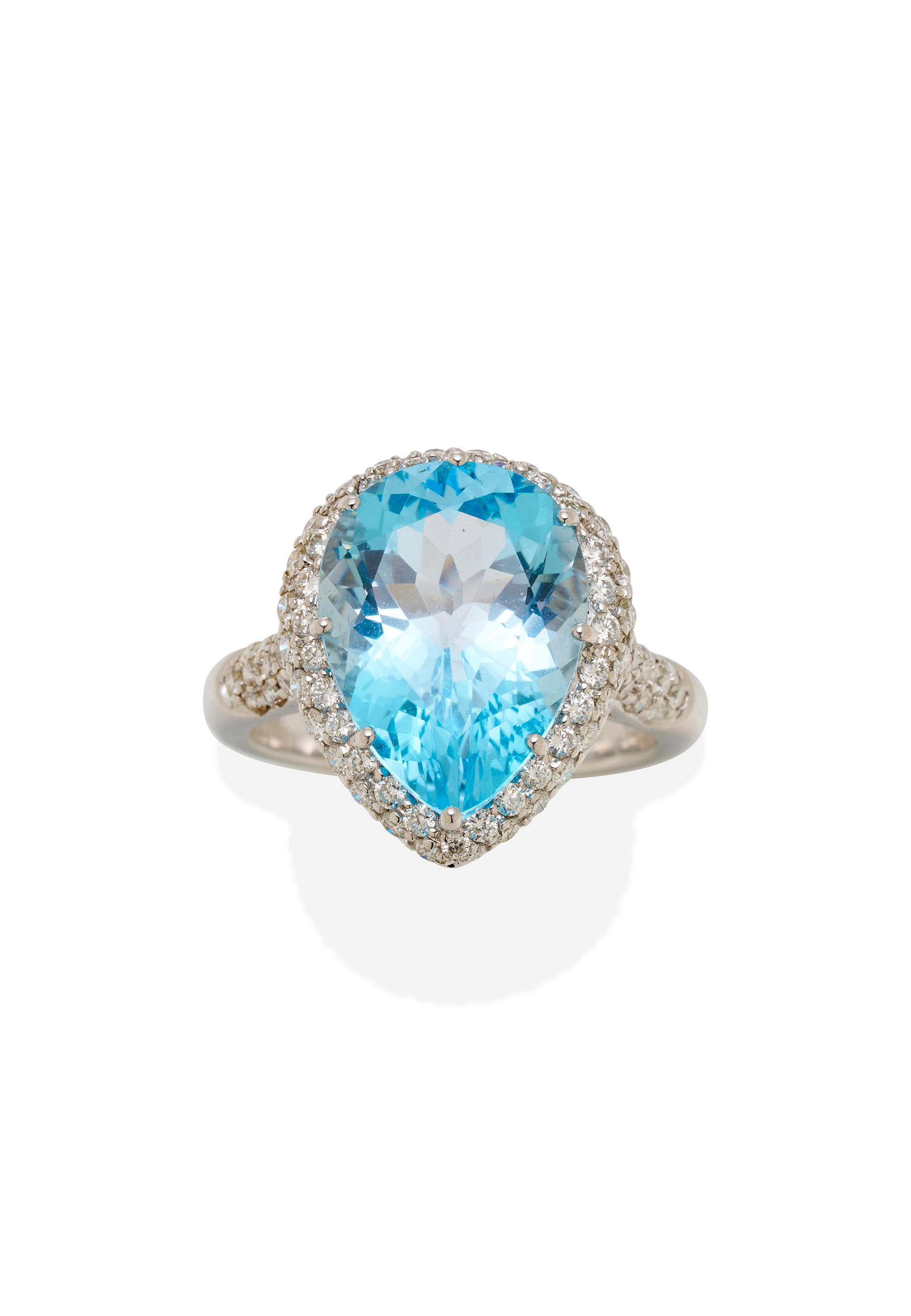 TOPAZ AND DIAMOND CLUSTER RING RETAILED BY ASPINAL OF LONDON