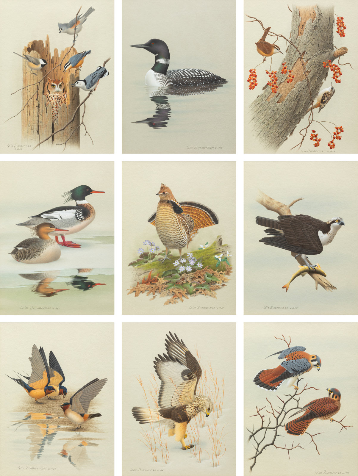 William Zimmerman American 1937 2011 Group of Nine Works American
