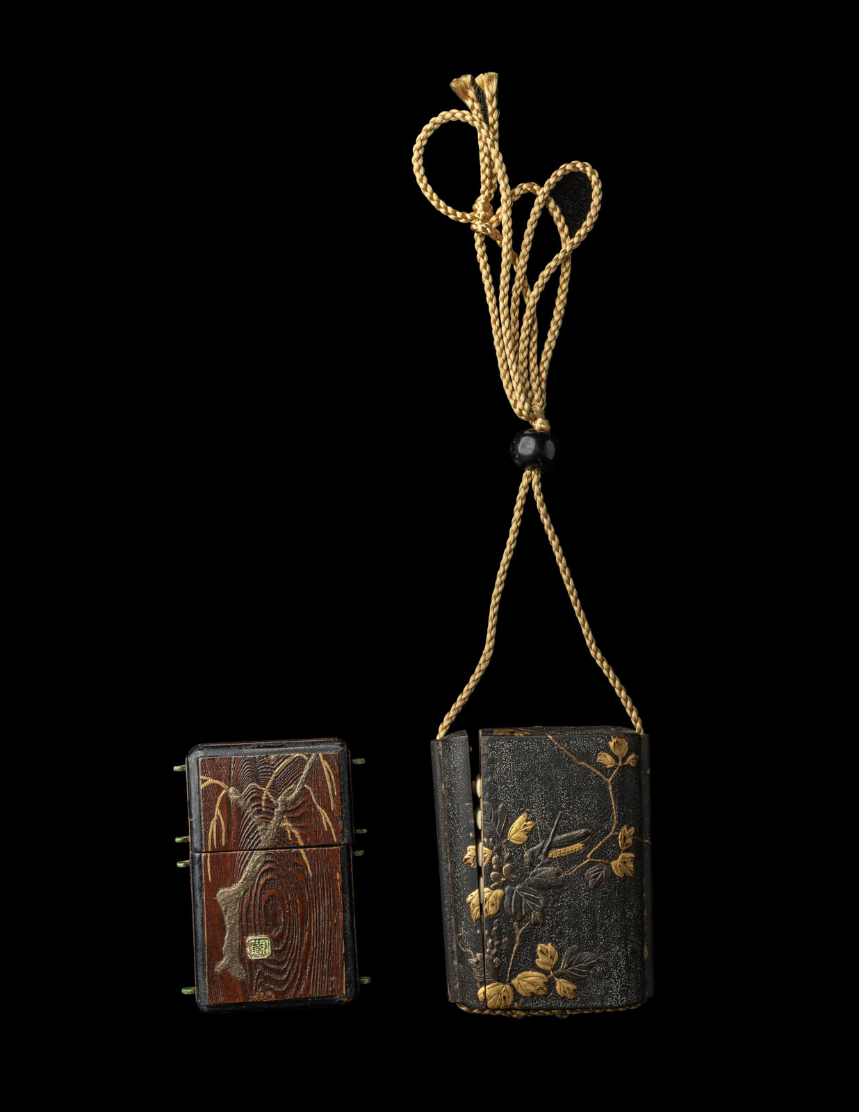 Two Japanese Lacquered Inro 18th 19th Century each of rectangular
