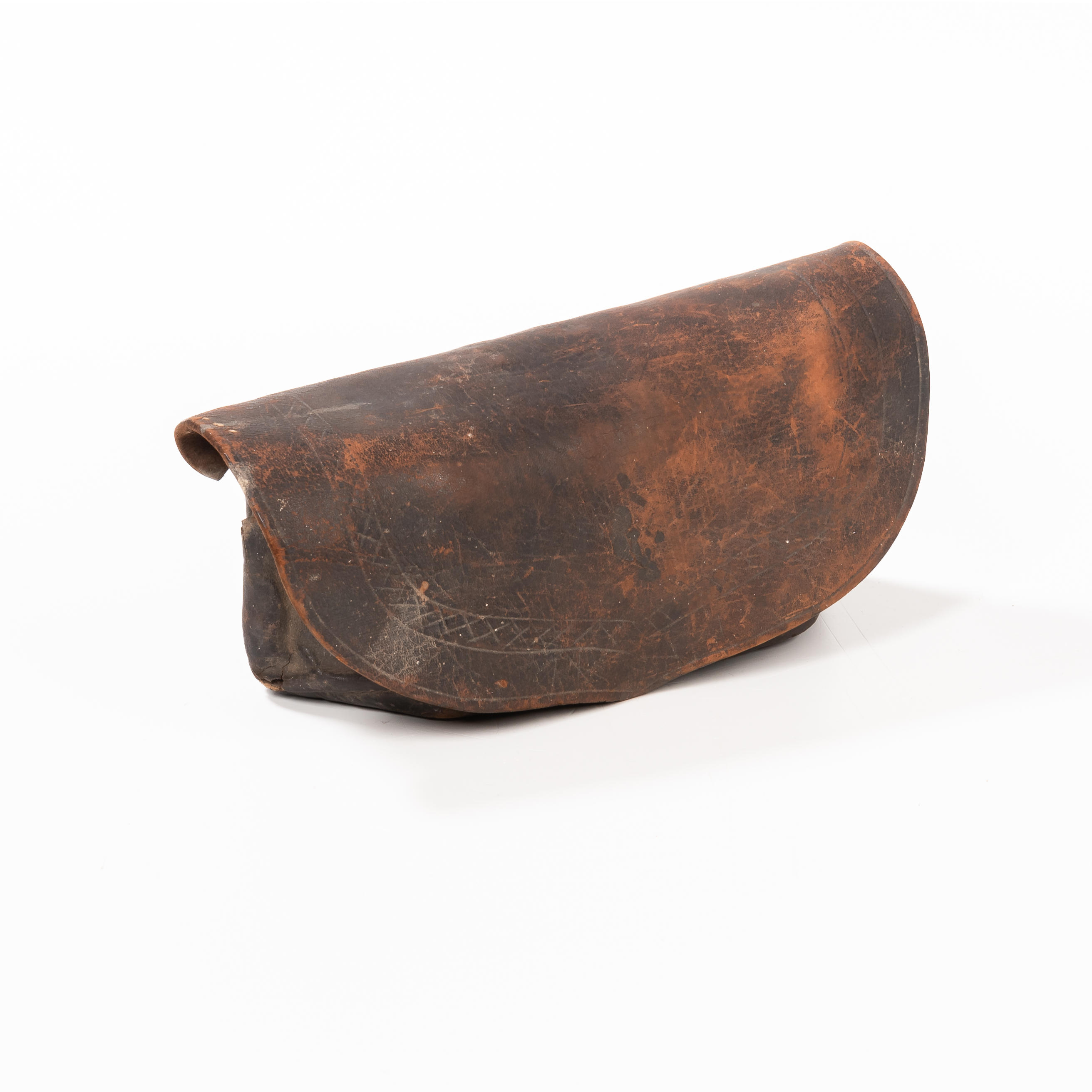 AMERICAN MILITIA CARTRIDGE BOX LAST QUARTER 18TH CENTURY Black leather