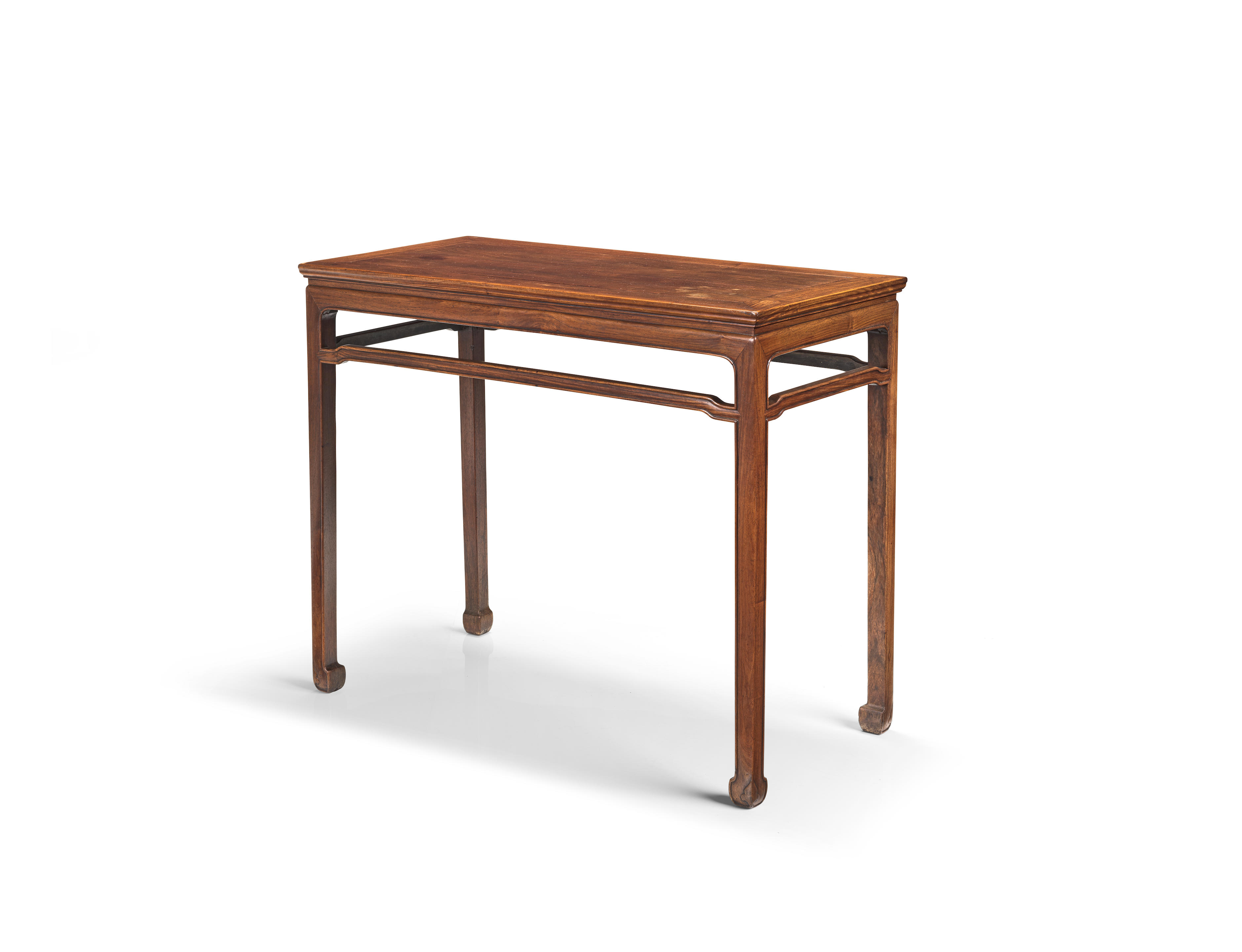 A HUANGHUALI WAISTED CORNER LEG RECTANGULAR SIDE TABLE BANZHUO Late