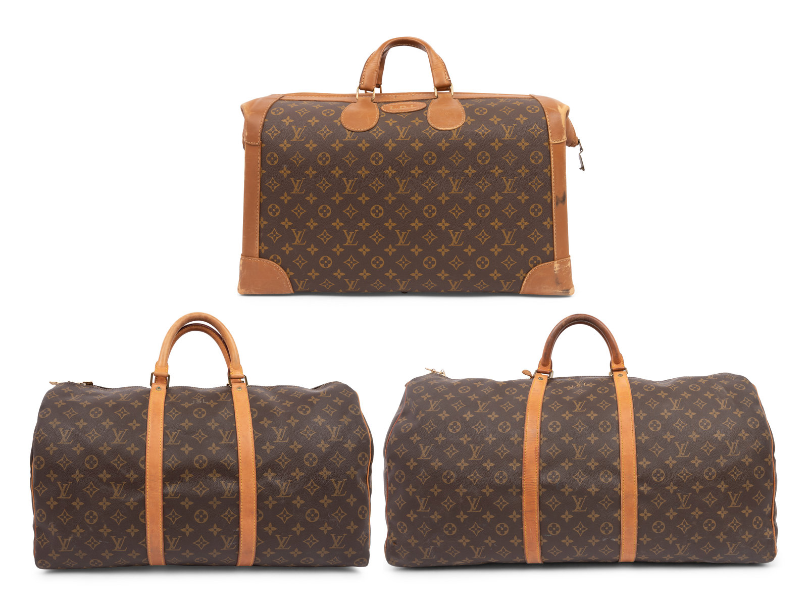 Collection of Three Louis Vuitton Monogram Canvas Bags 1980 90s