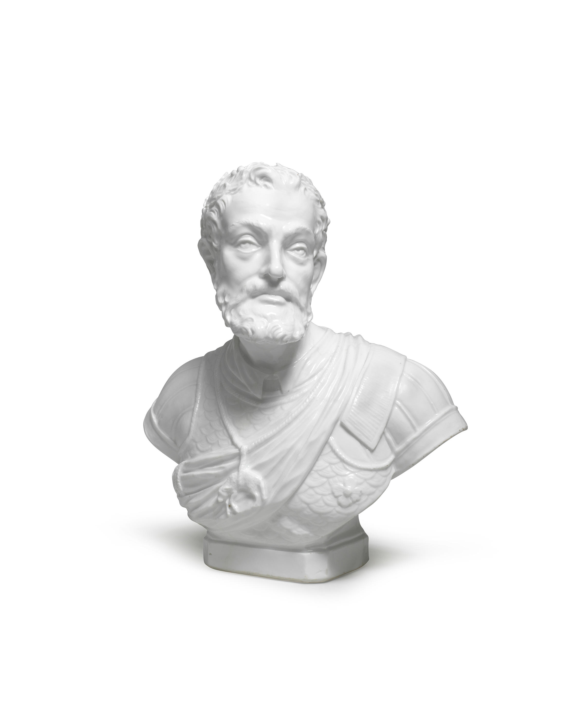 A VERY RARE MEISSEN BUST OF EMPEROR CHARLES V FROM