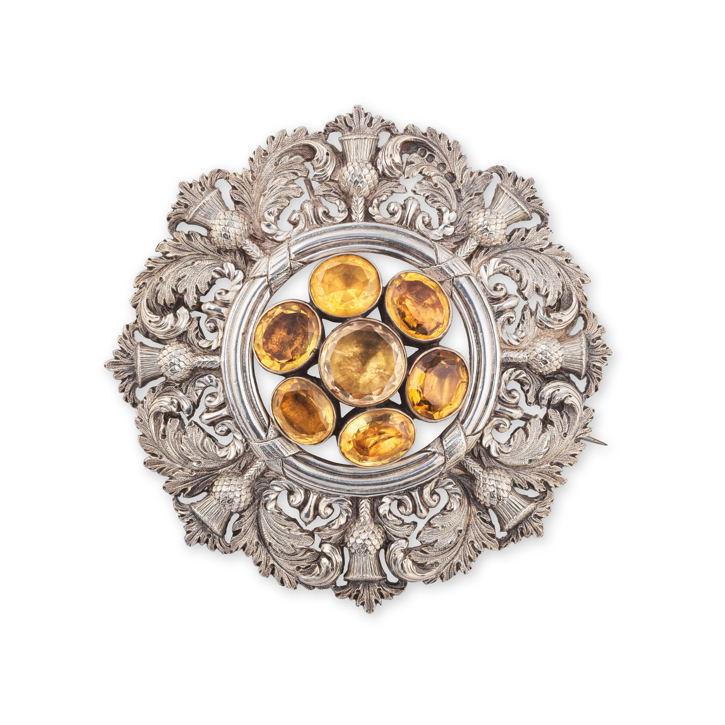 BROCHE DE KILT CITRINE FIN DU 19EME SI CLE Compos