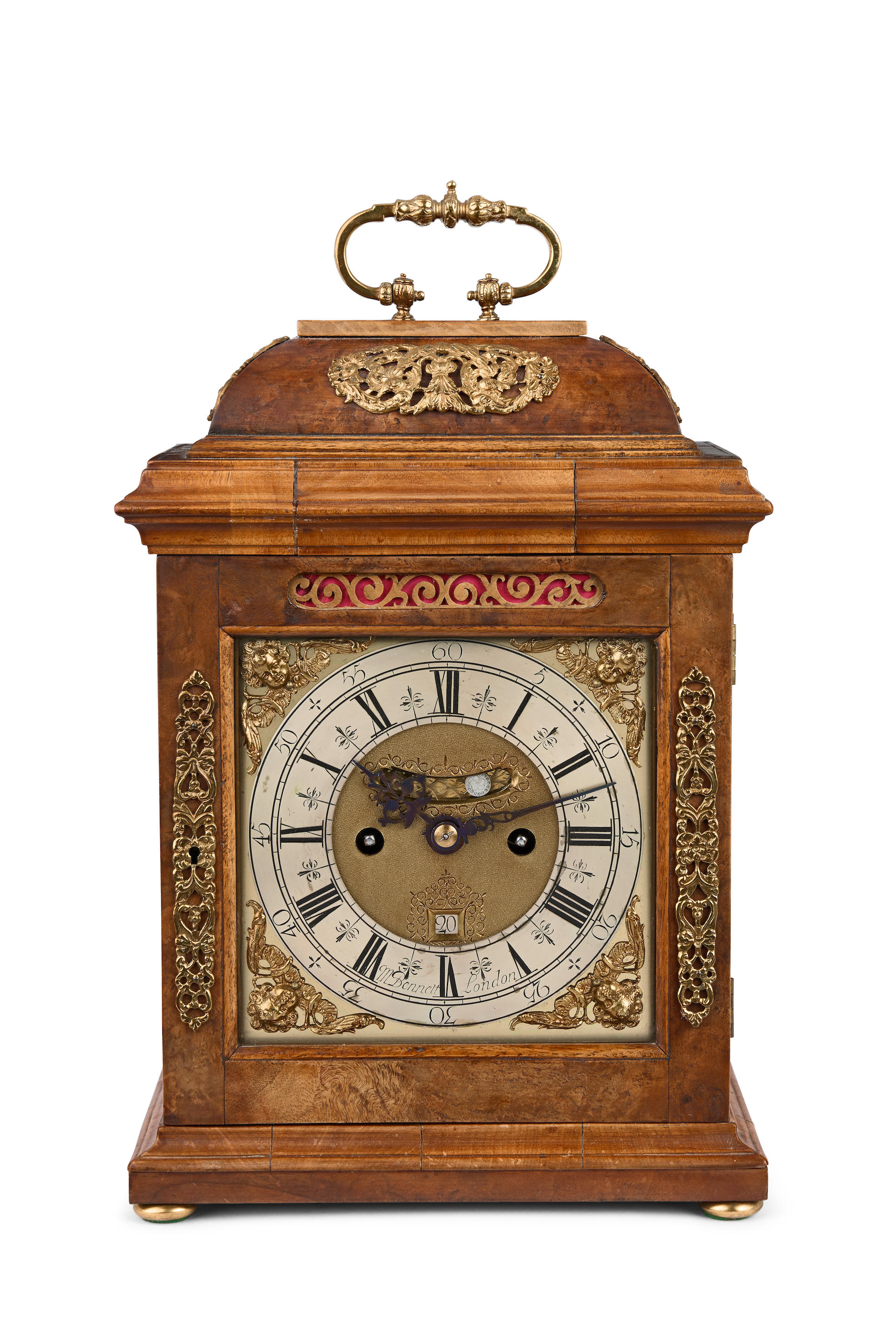 A LATE 17TH CENTURY TABLE CLOCK MOVEMENT IN A LATER