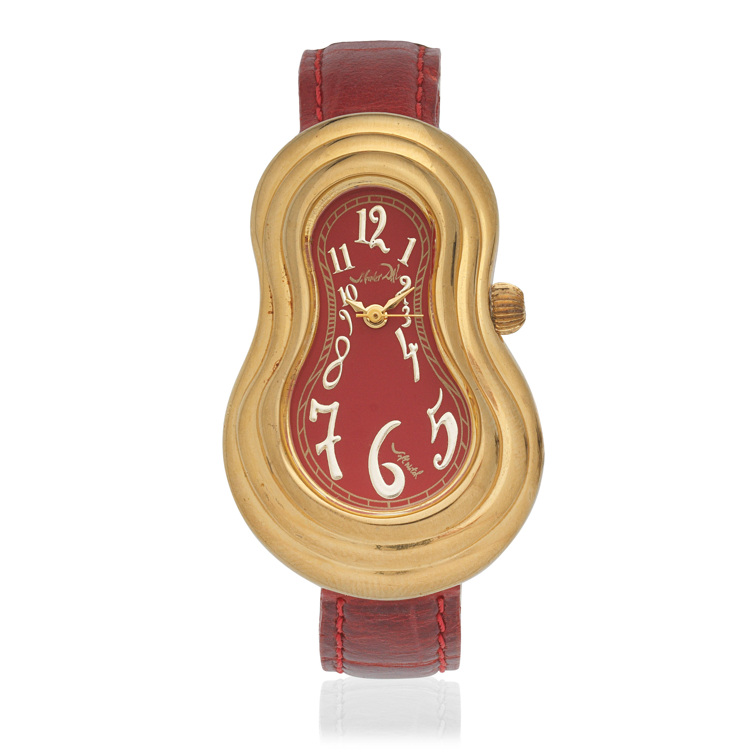 SALVADOR DAL AN UNUSUAL GOLD PLATED QUARTZ WRISTWATCH Model Softwatch