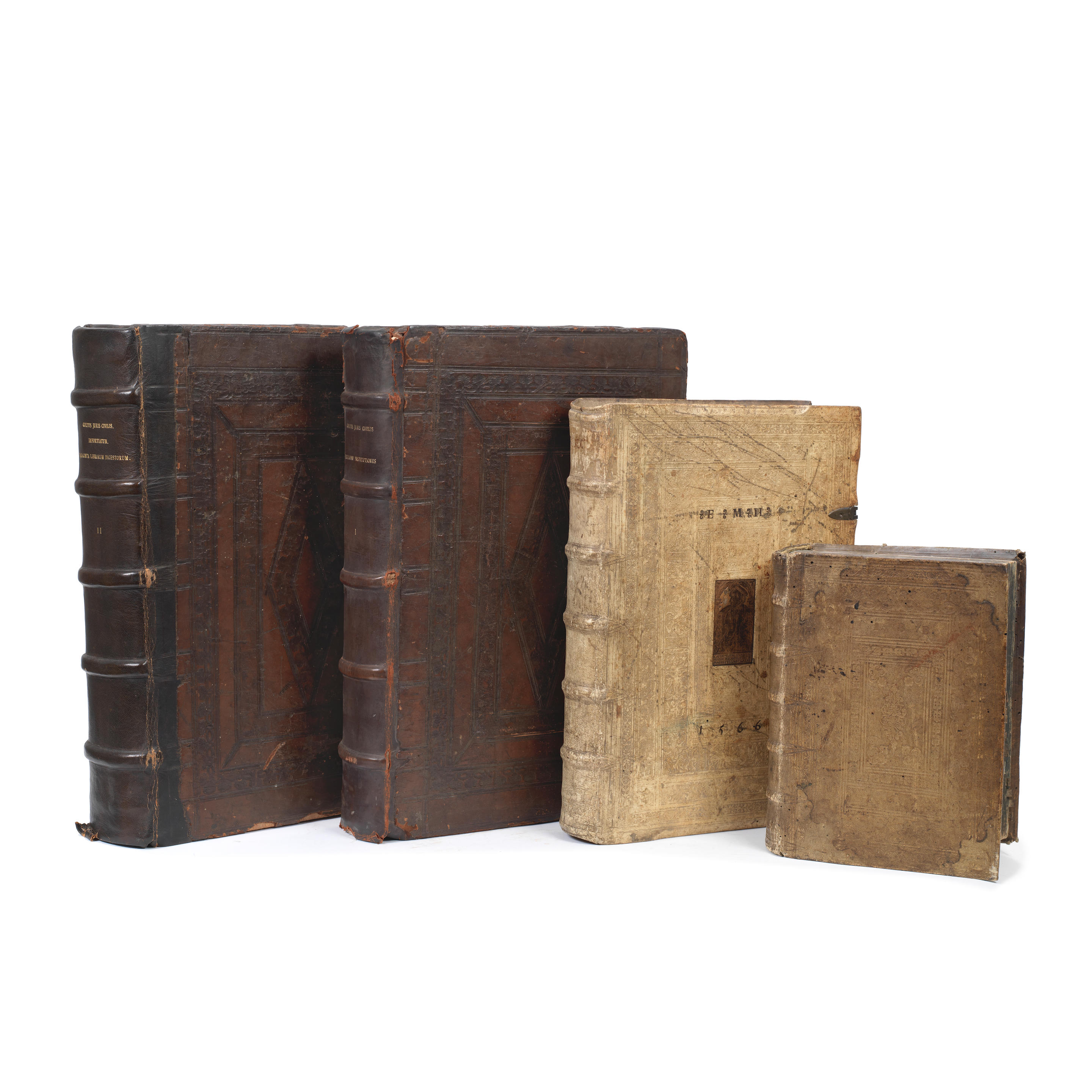 JUSTINIAN I Institutiones libri IIII 2 vol gothic letter printed