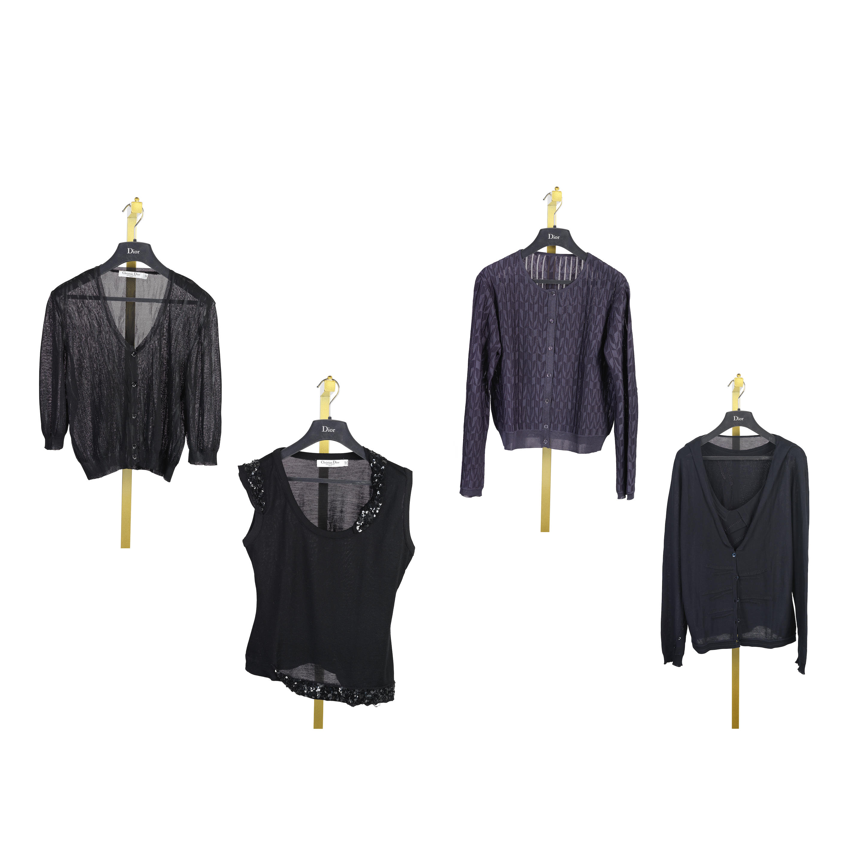 CHRISTIAN DIOR FOUR PIECES OF DARK COLOURED KNITWEAR To include