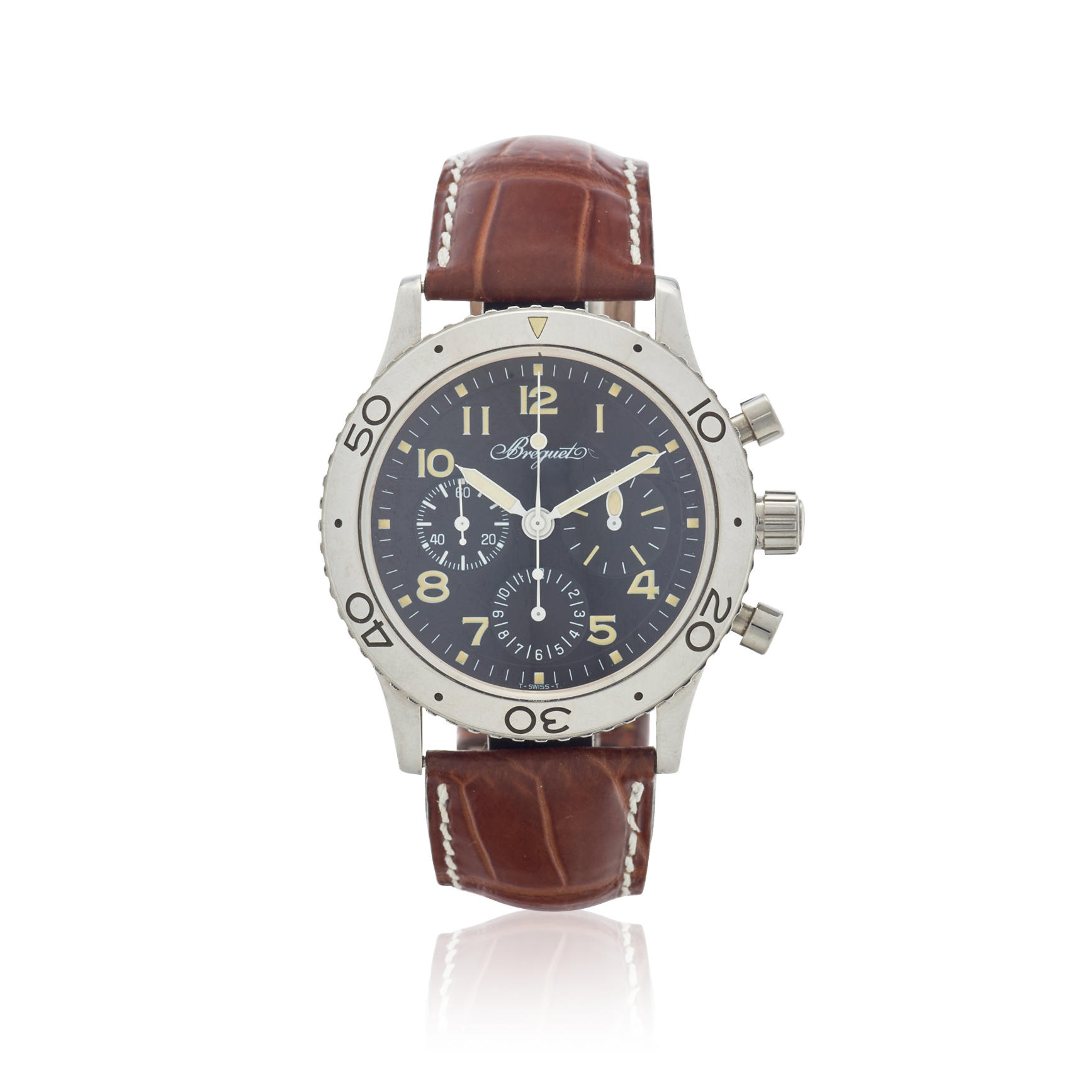 BREGUET A STAINLESS STEEL AUTOMATIC CHRONOGRAPH WRISTWATCH Model Aeronavale Type