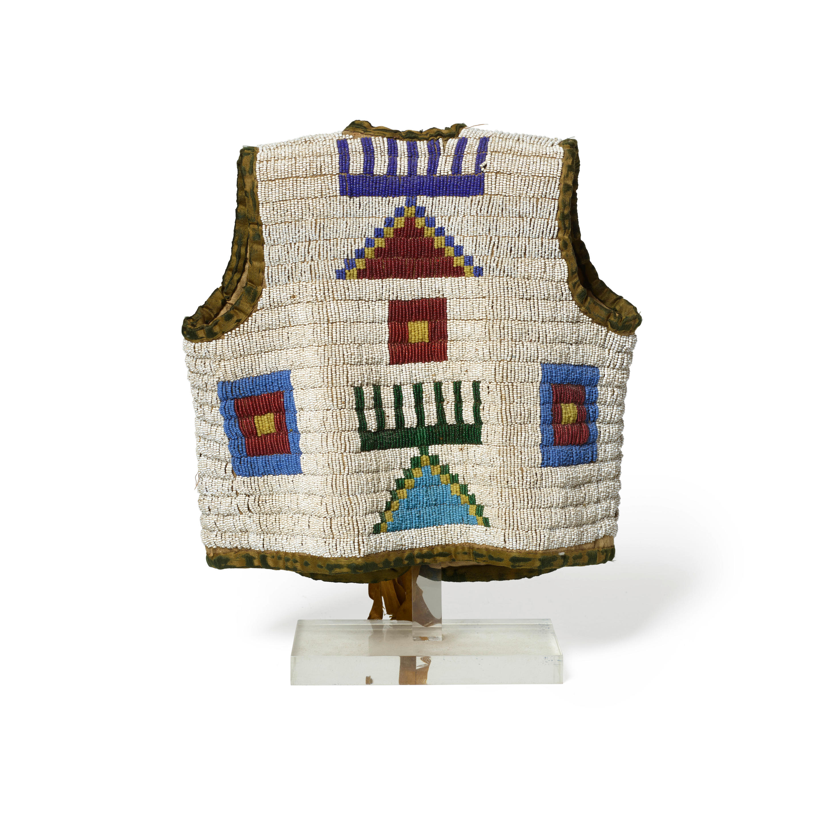 A LAKOTA SIOUX CHILD S PICTORIAL BEADED VEST Fully beaded