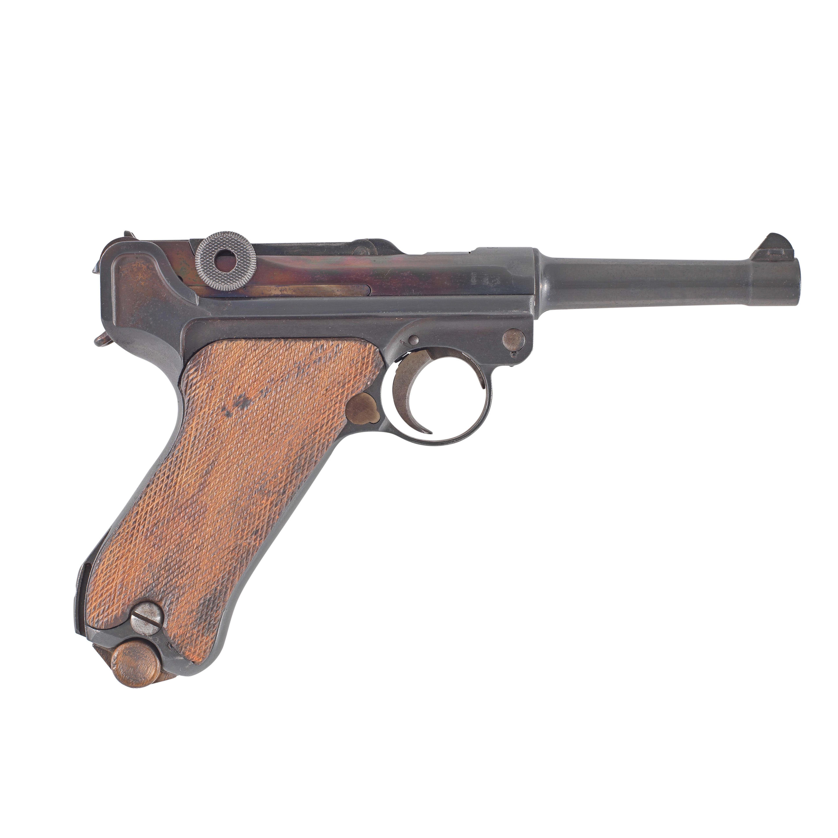 A 9MM PARA P08 SELF LOADING PISTOL BY DWM NO