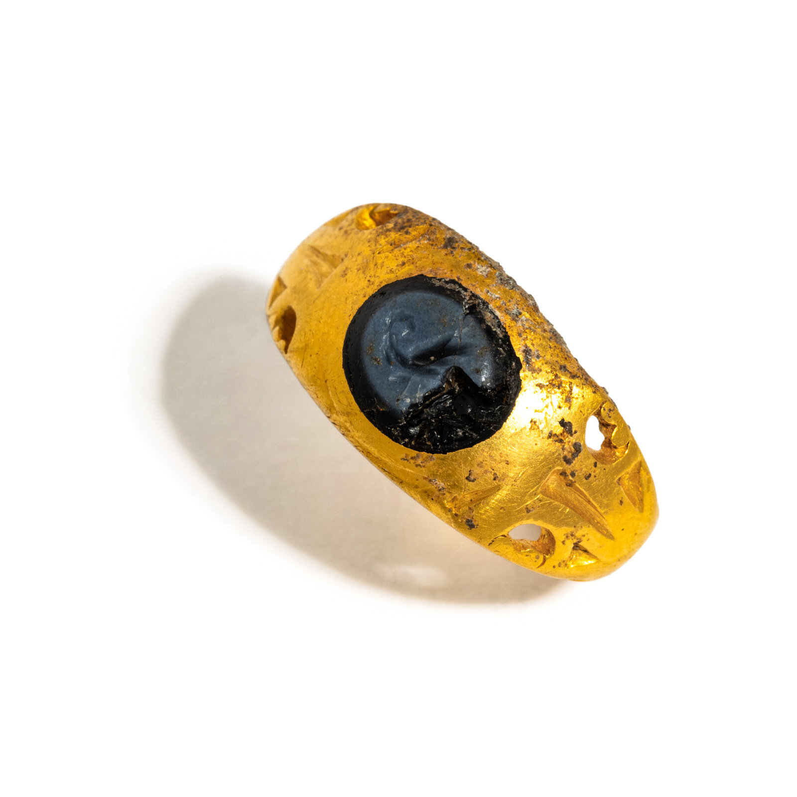 A Roman Gold and Nicolo Finger Ring Circa 1st 3rd