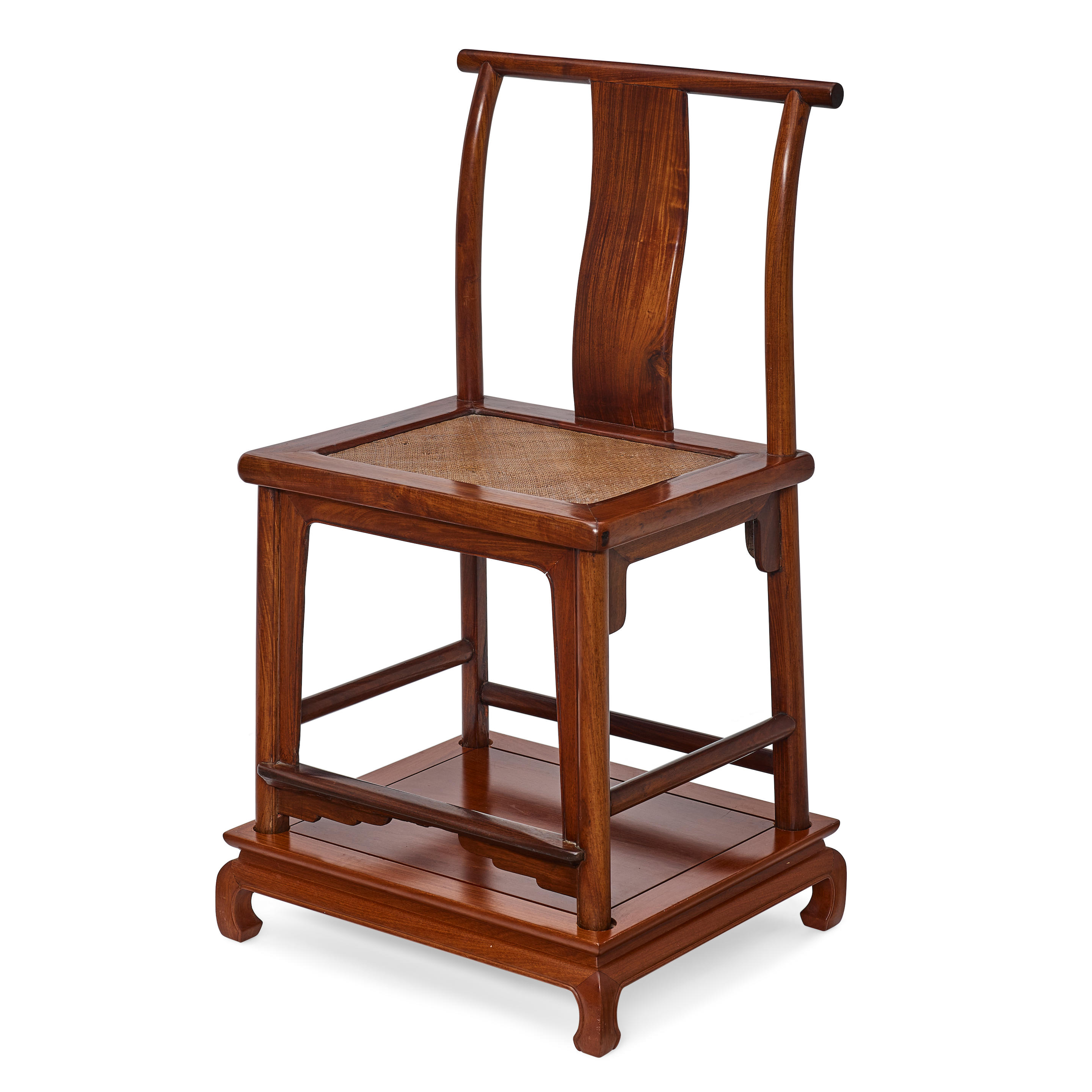 A HUANGHUALI AND HONGMU YOKEBACK CHAIR 18th century with some