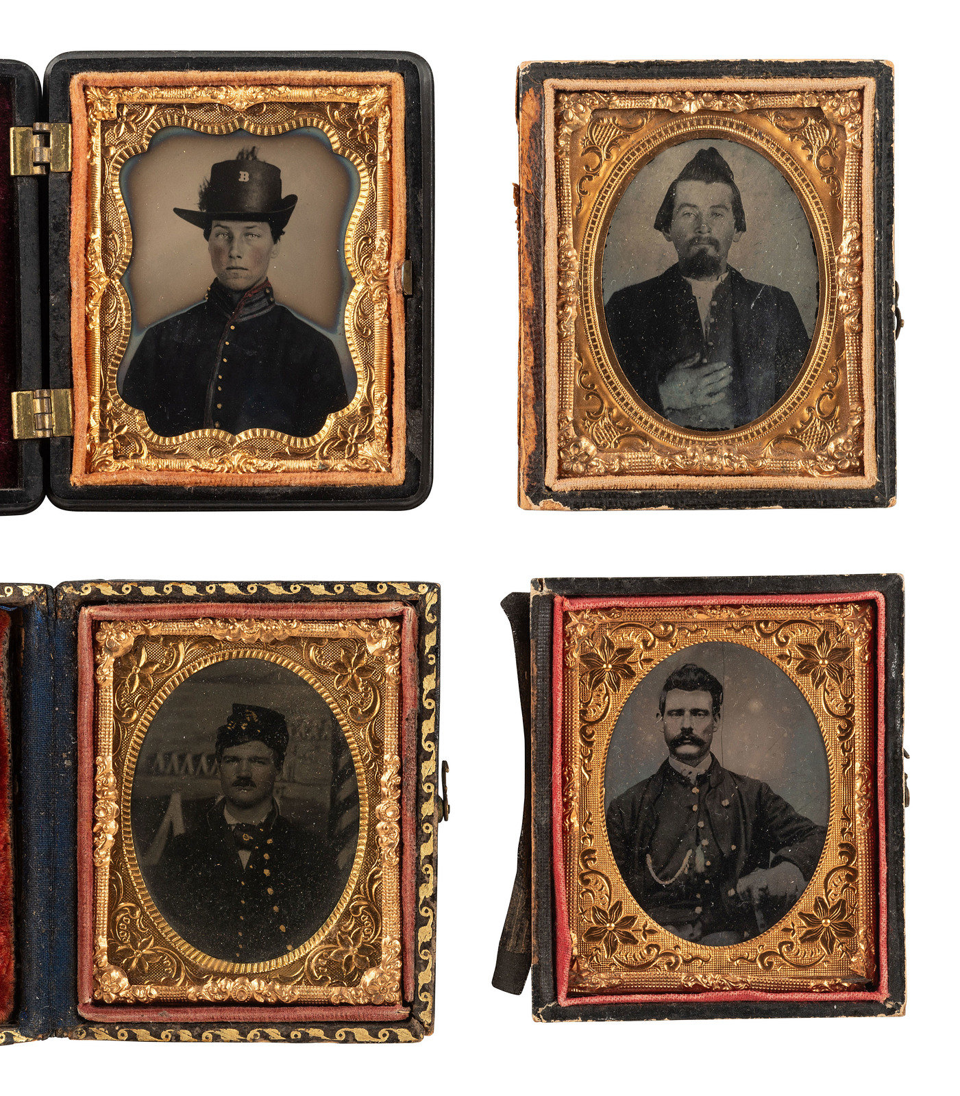 CIVIL WAR 5 cased images of soldiers incl a 21st