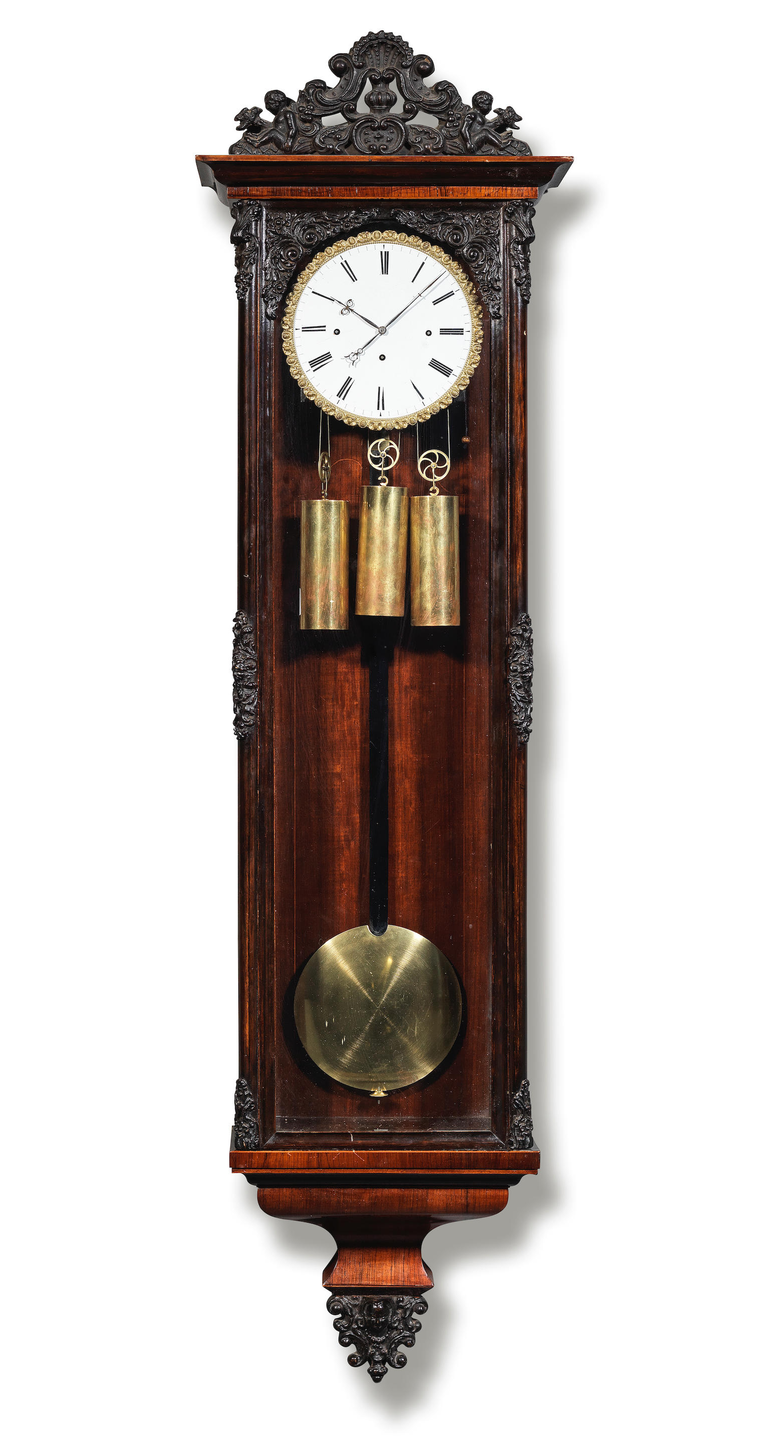A GOOD MID 19TH CENTURY CONTINENTAL ROSEWOOD GRANDE SONNERIE STRIKING