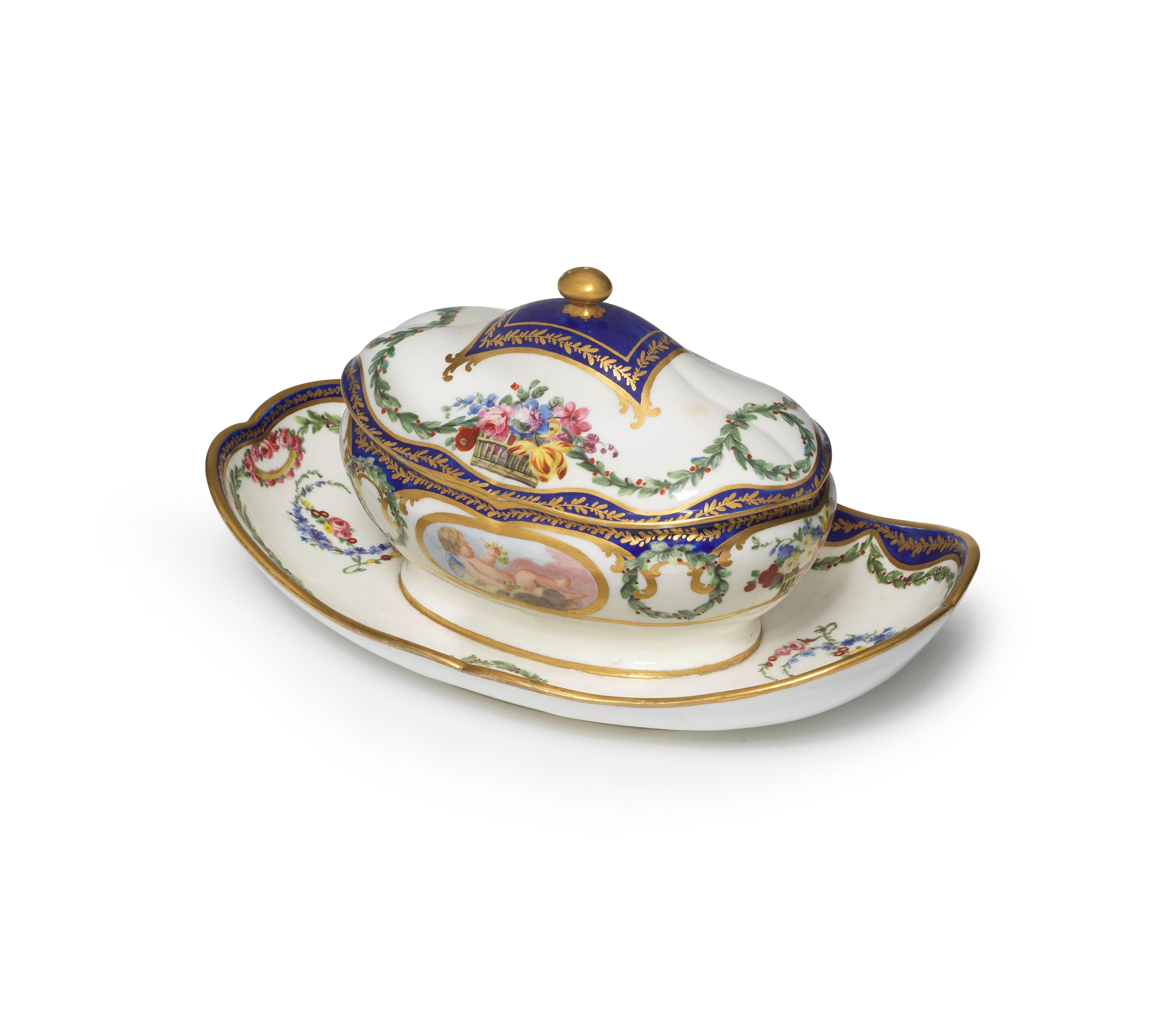 A S VRES SUGAR BOWL AND COVER ON A FIXED