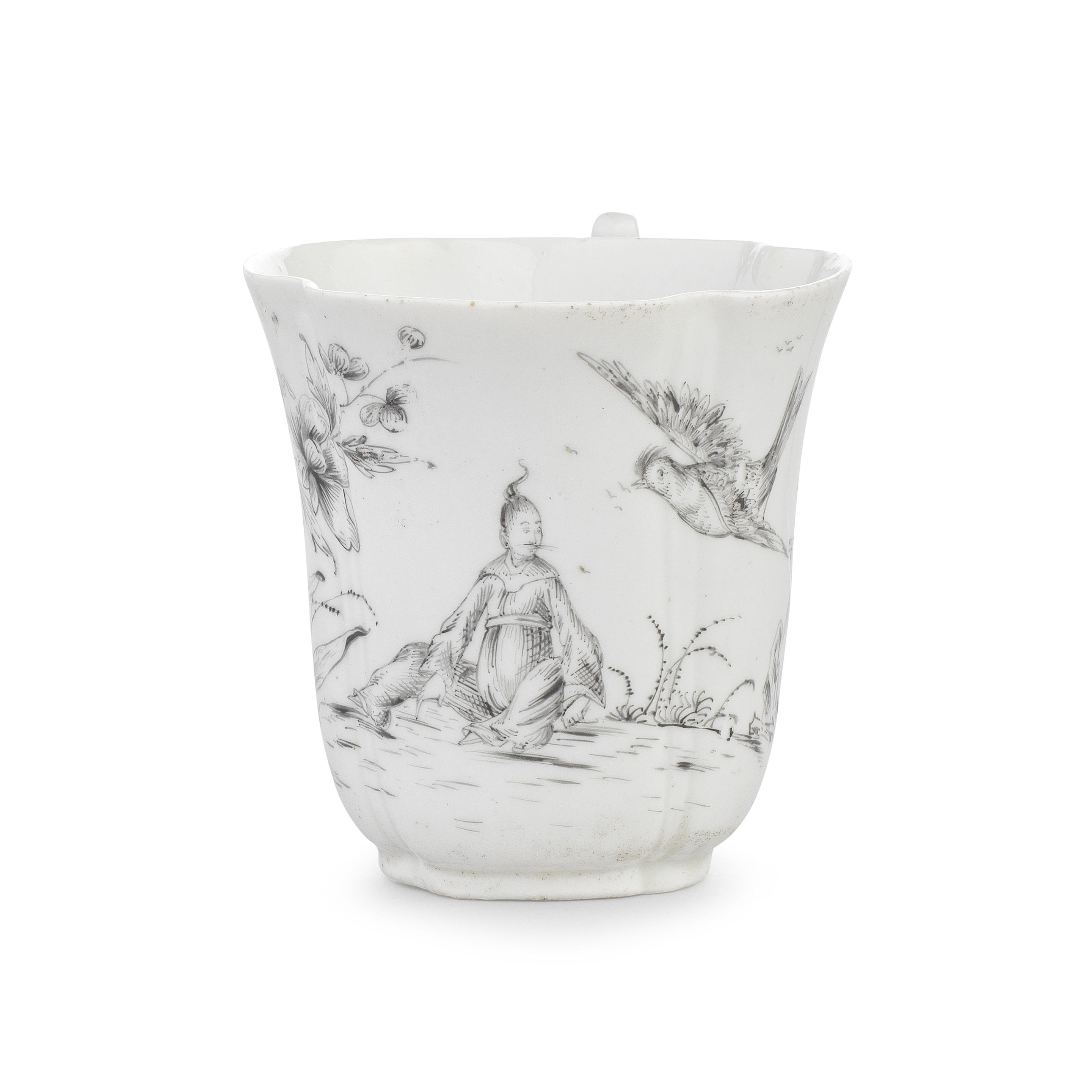 A RARE AND EARLY WORCESTER COFFEE CUP CIRCA 1753 54