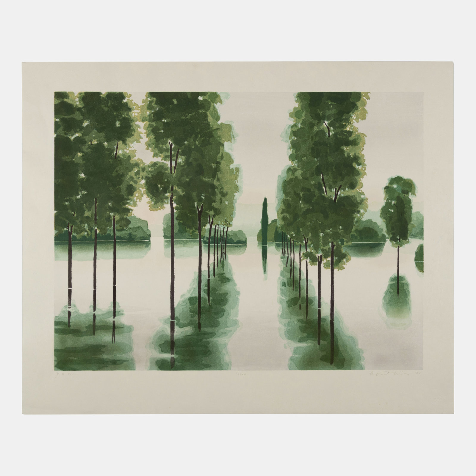 April Gornick American b 1953 Charente 1988 color woodcut signed