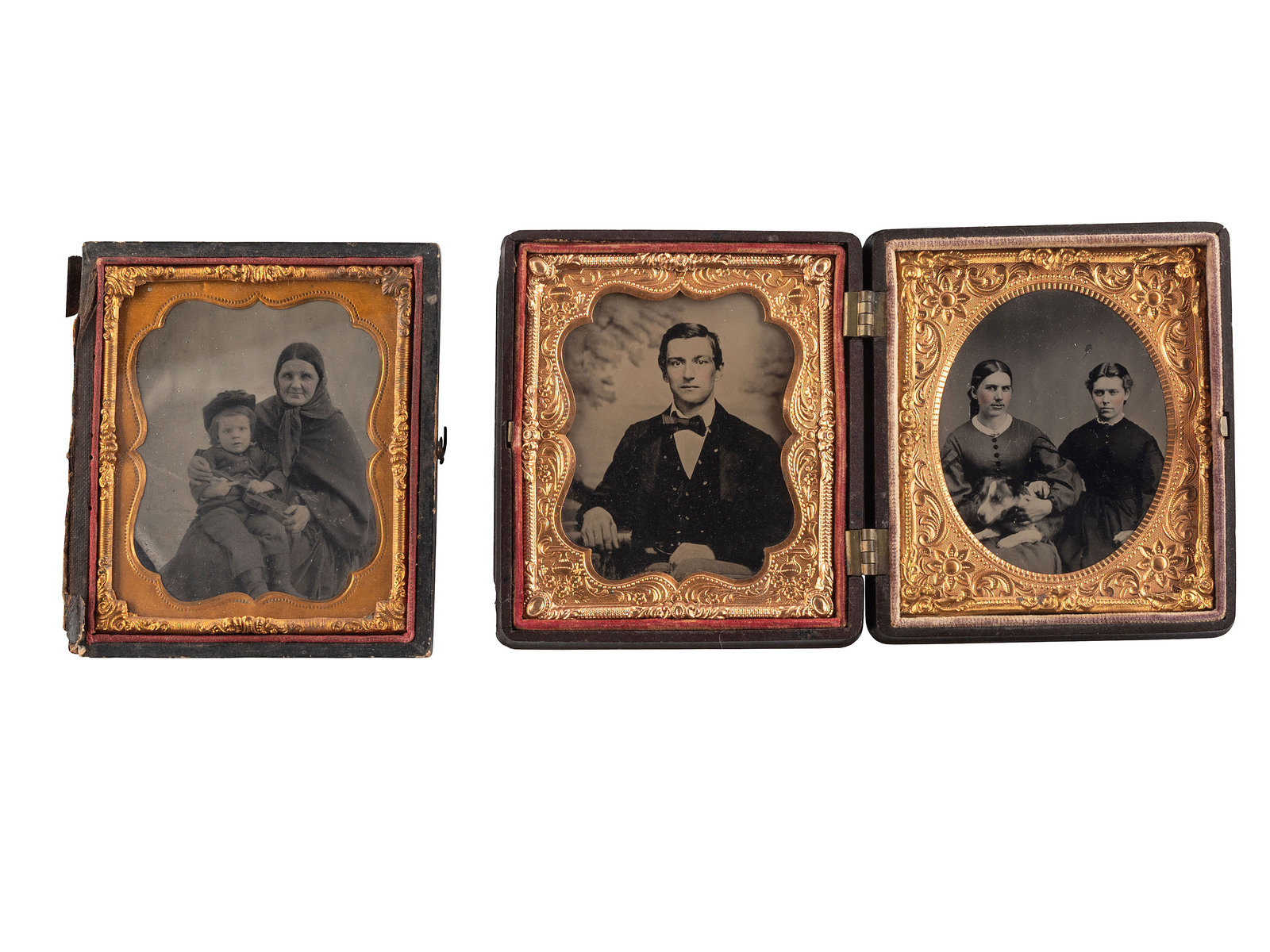 EARLY PHOTOGRAPHY A group of 8 daguerreotype ambrotype and tintype