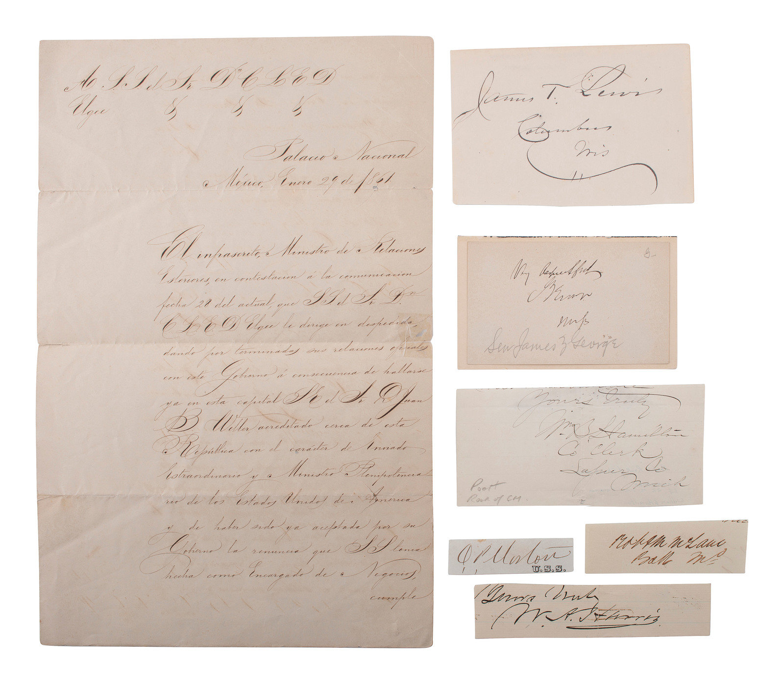 AMERICANA Autograph collection featuring Civil War era politicians soldiers and