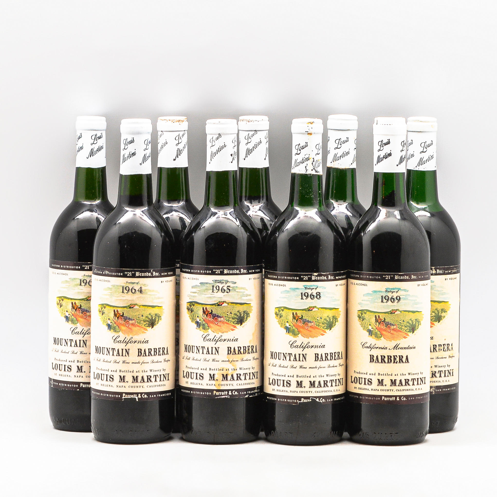 MIXED BACK VINTAGE LOUIS M MARTINI BARBERA 9 BOTTLES Mixed