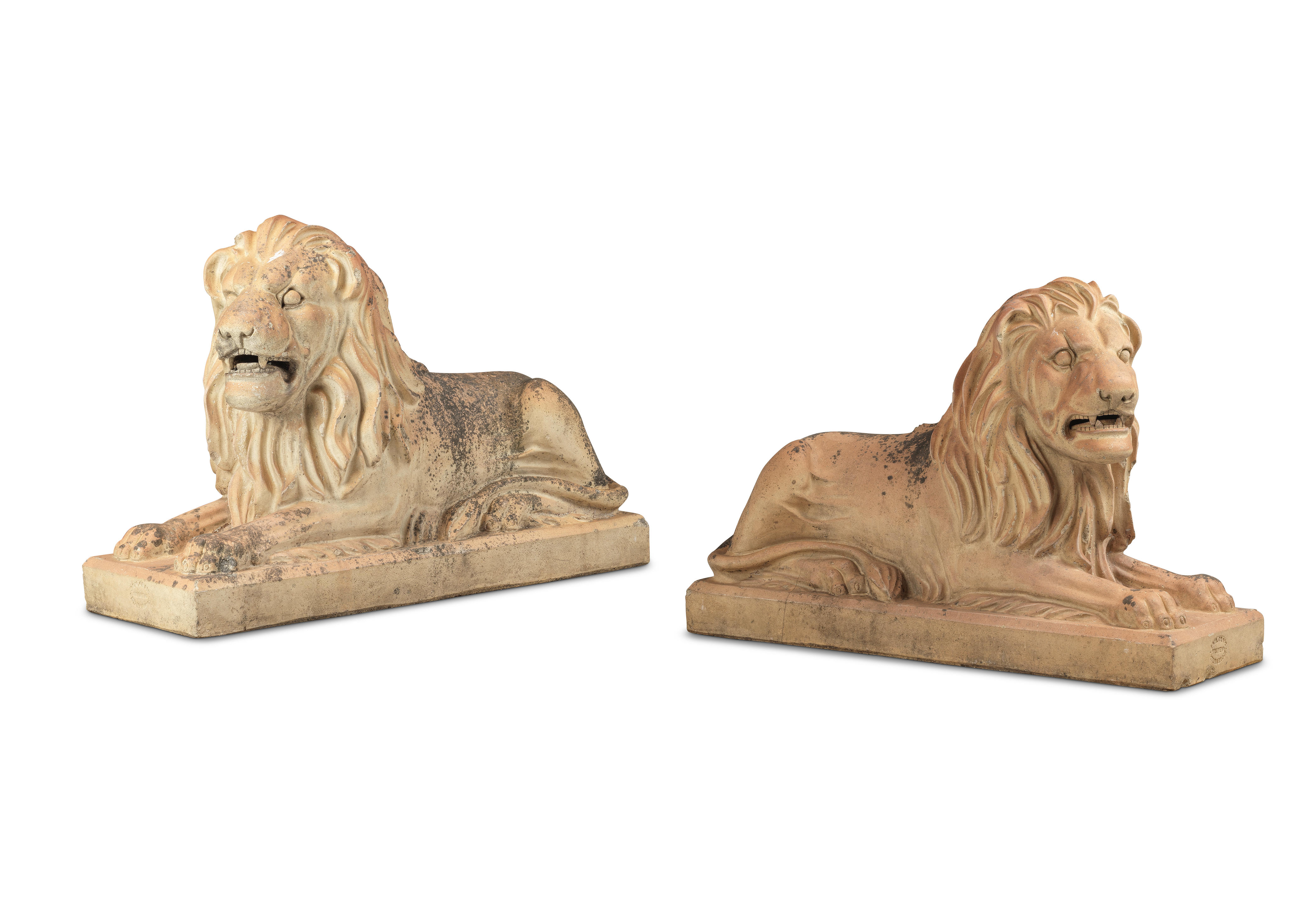 A PAIR OF SUBSTANTIAL LATE 19TH CENTURY MOULDED TERRACOTTA MODELS