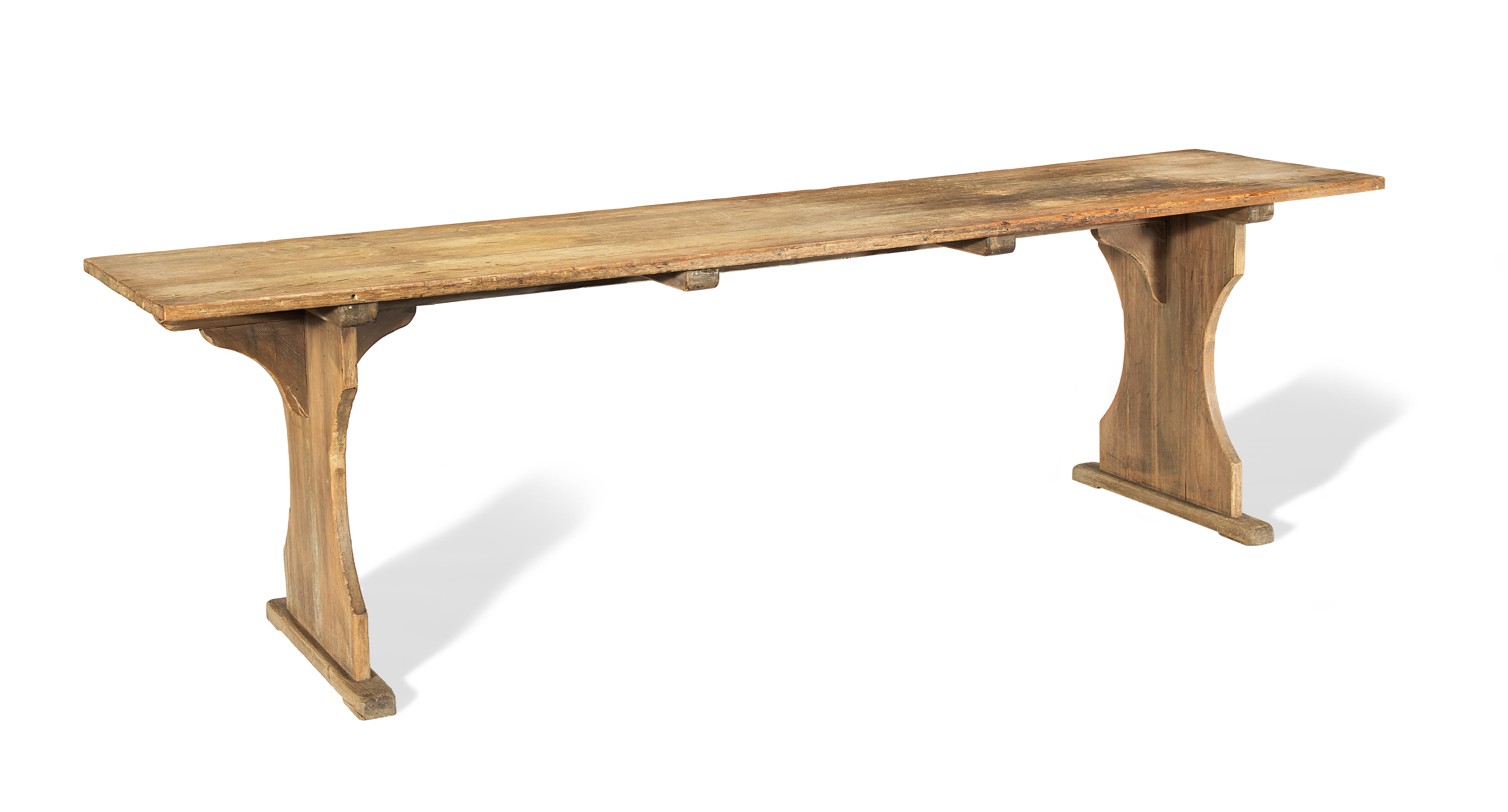 A STRIPPED PINE REFECTORY TABLE Late 19th early 20th century