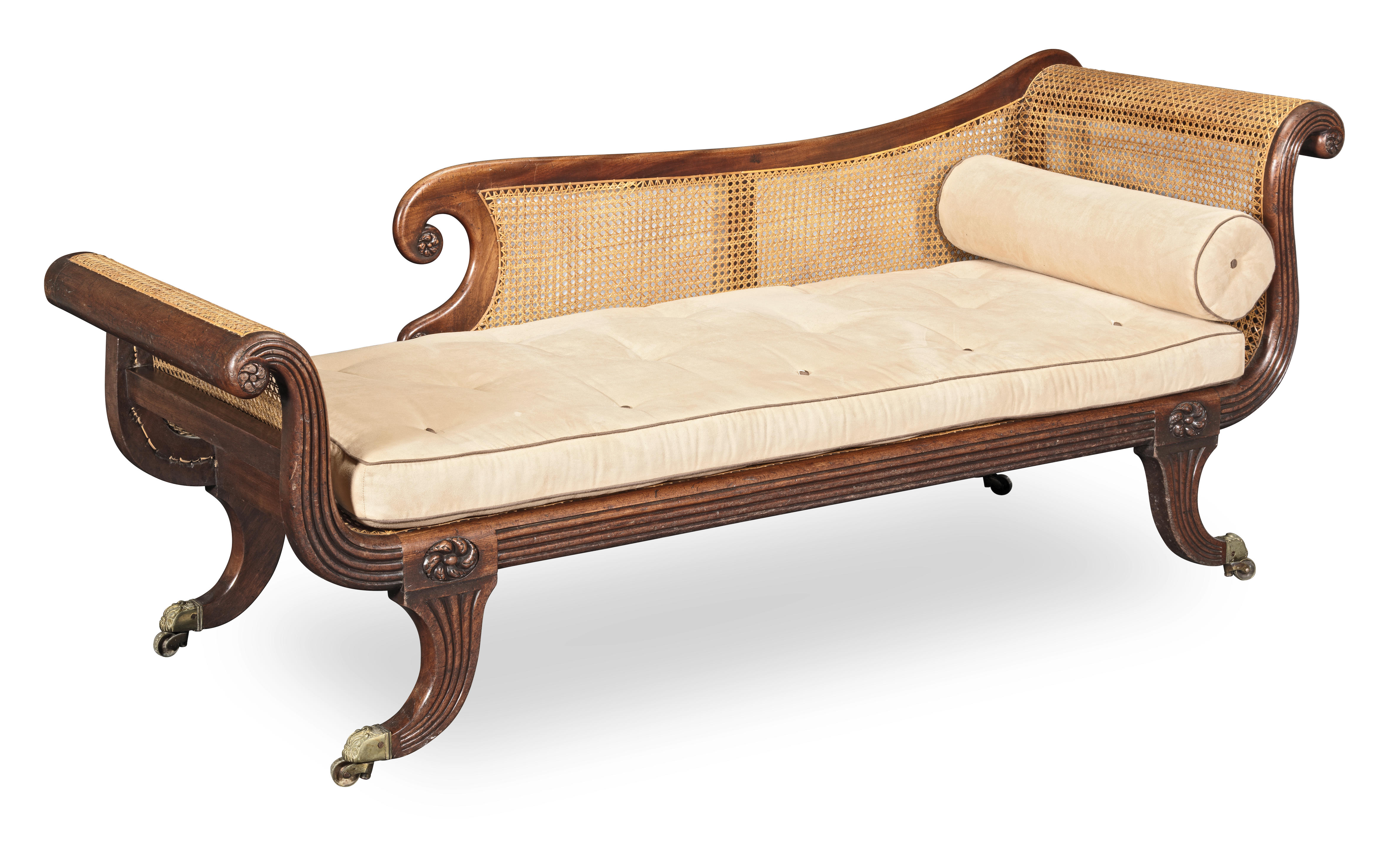 A REGENCY MAHOGANY CHAISE LONGUE Circa 1820 With out scrolled