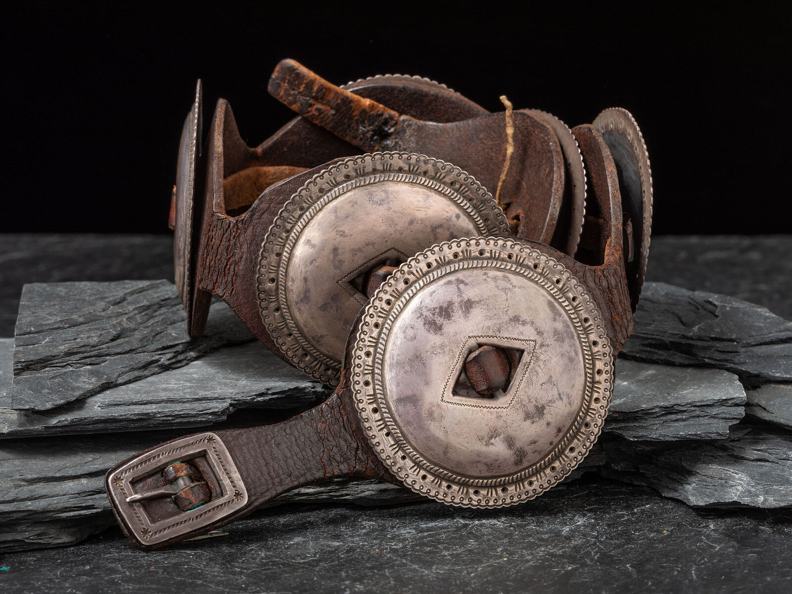 Navajo First Phase Concha Belt fourth quarter 19th century six