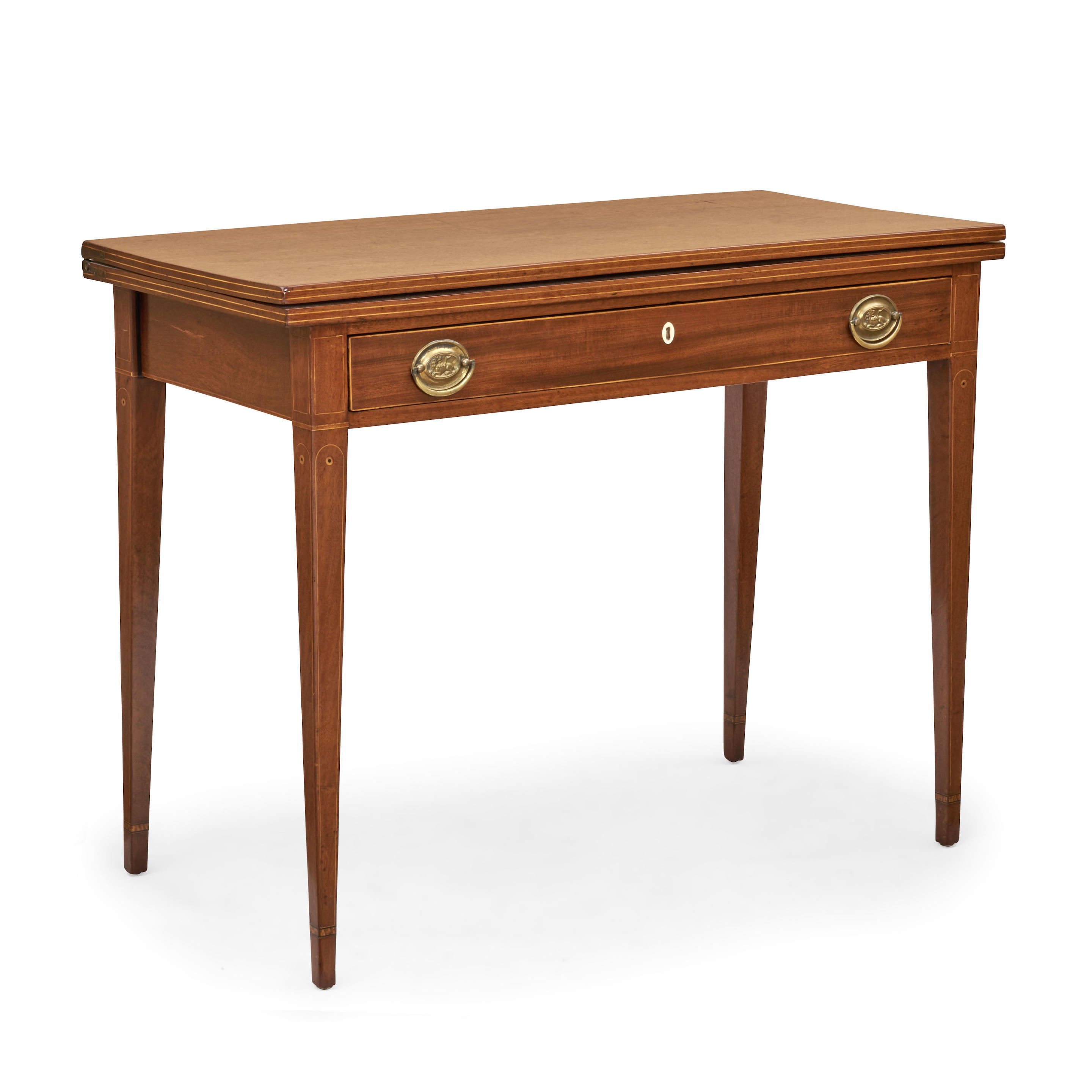 FEDERAL INLAID MAHOGANY GAMES TABLE possibly Boston Massachusetts late 18th