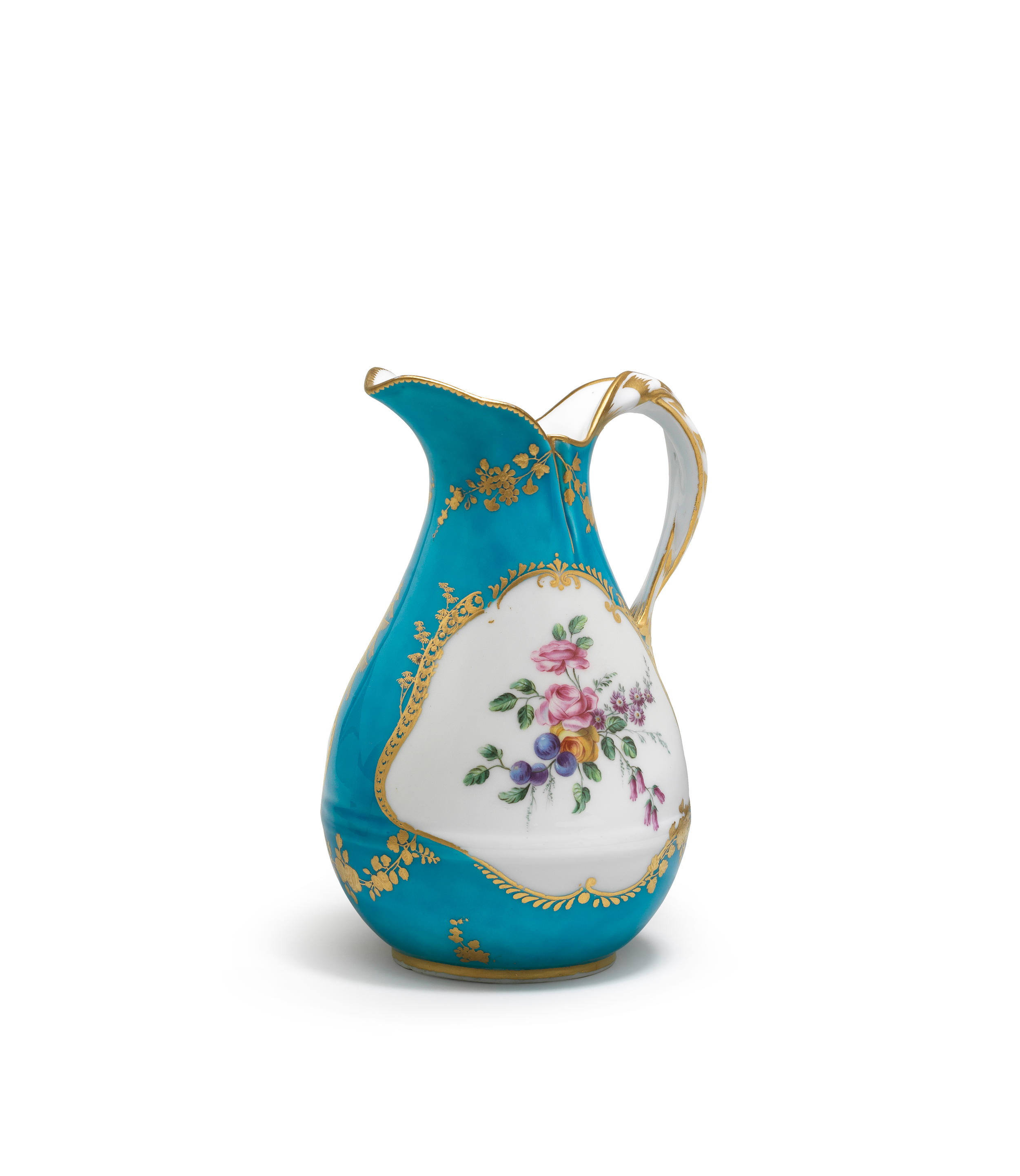 A VINCENNES BLEU C LESTE GROUND EWER BROC ROUSSEL PROBABLY