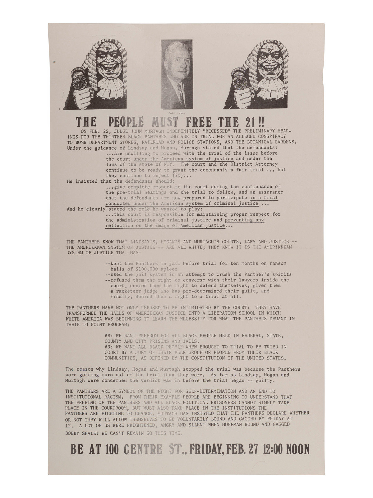 BLACK PANTHER PARTY A group of 5 flyers and pamphlets