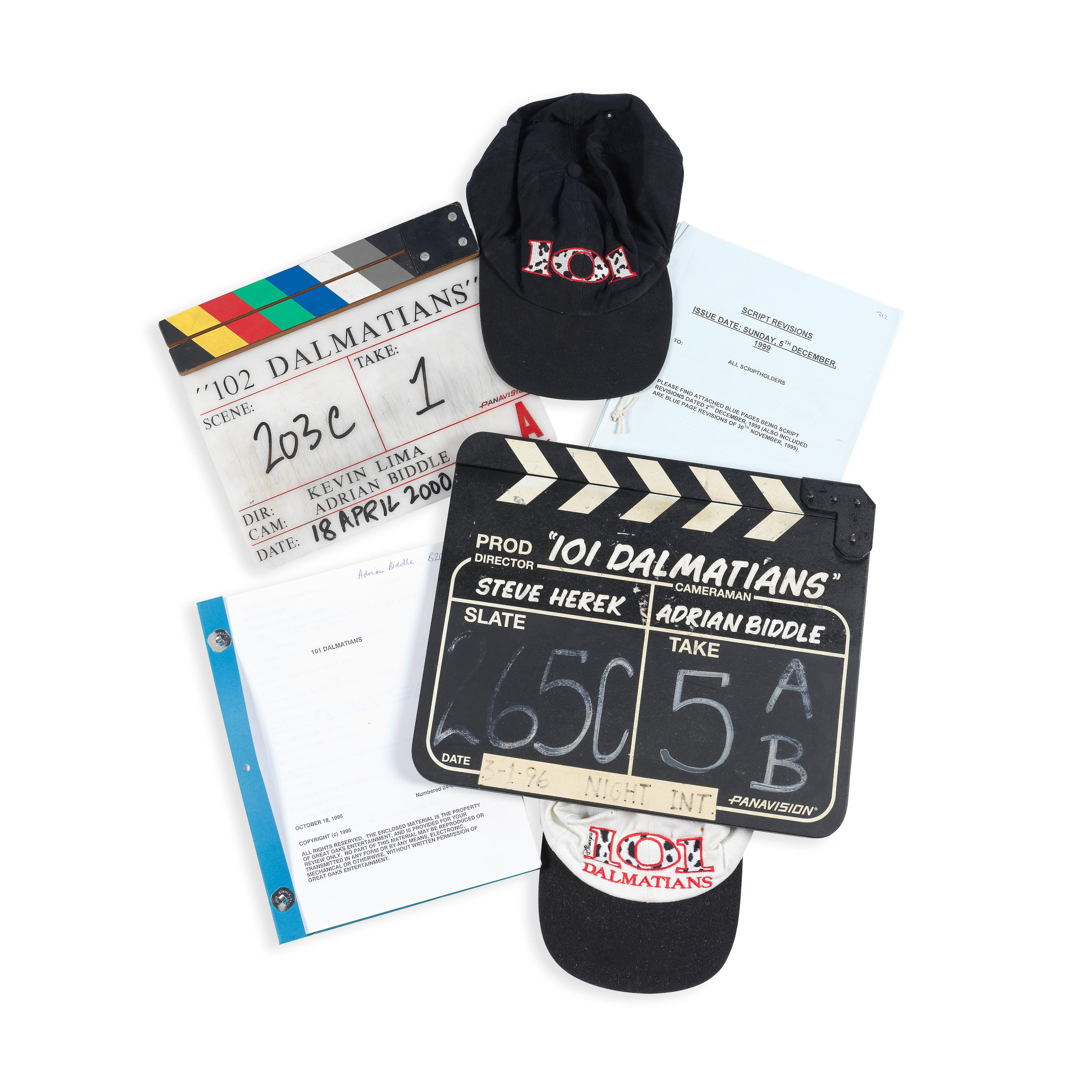 101 DALMATIANS 102 DALMATIANS TWO CLAPPERBOARDS USED IN EACH PRODUCTION