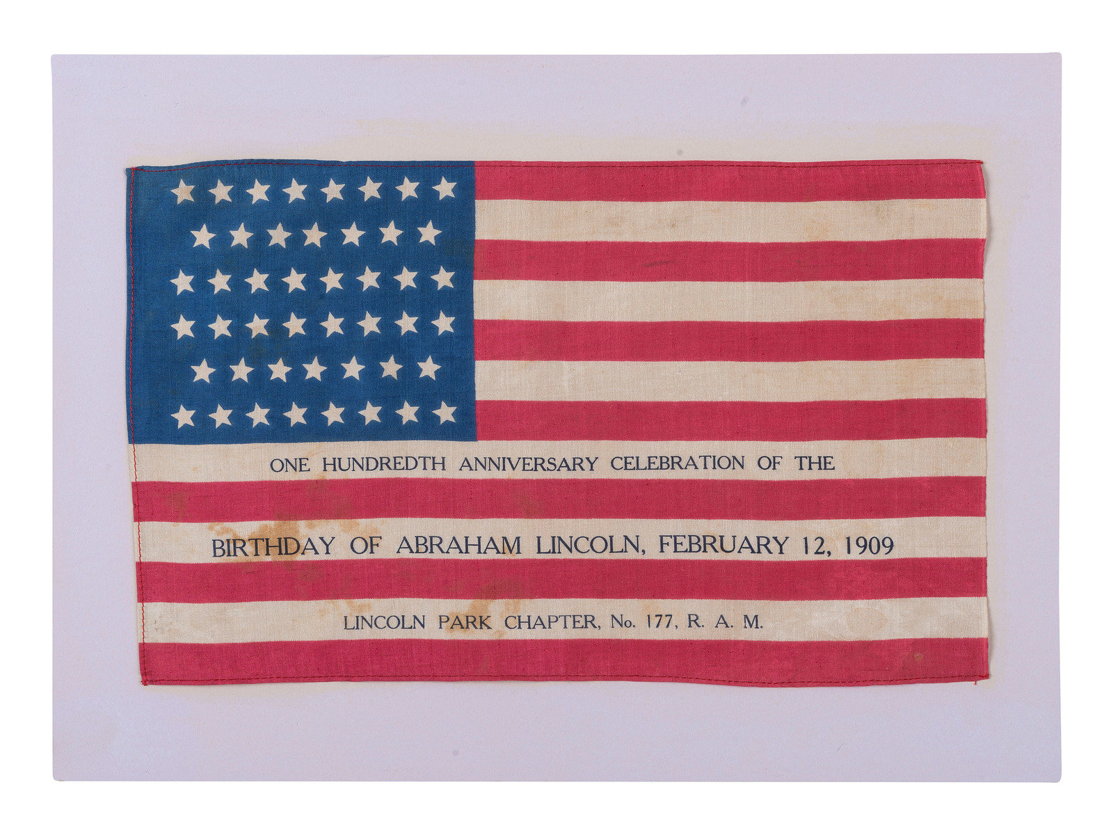 FLAGS 46 star American parade flag commemorating Abraham Lincoln s