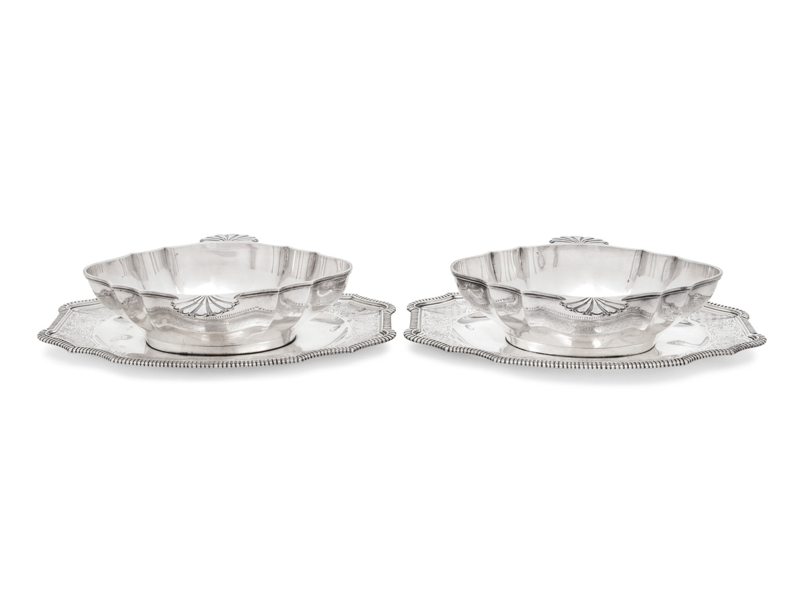 A Pair of French Silver Sauce Boats Maison Cardeilhac Paris