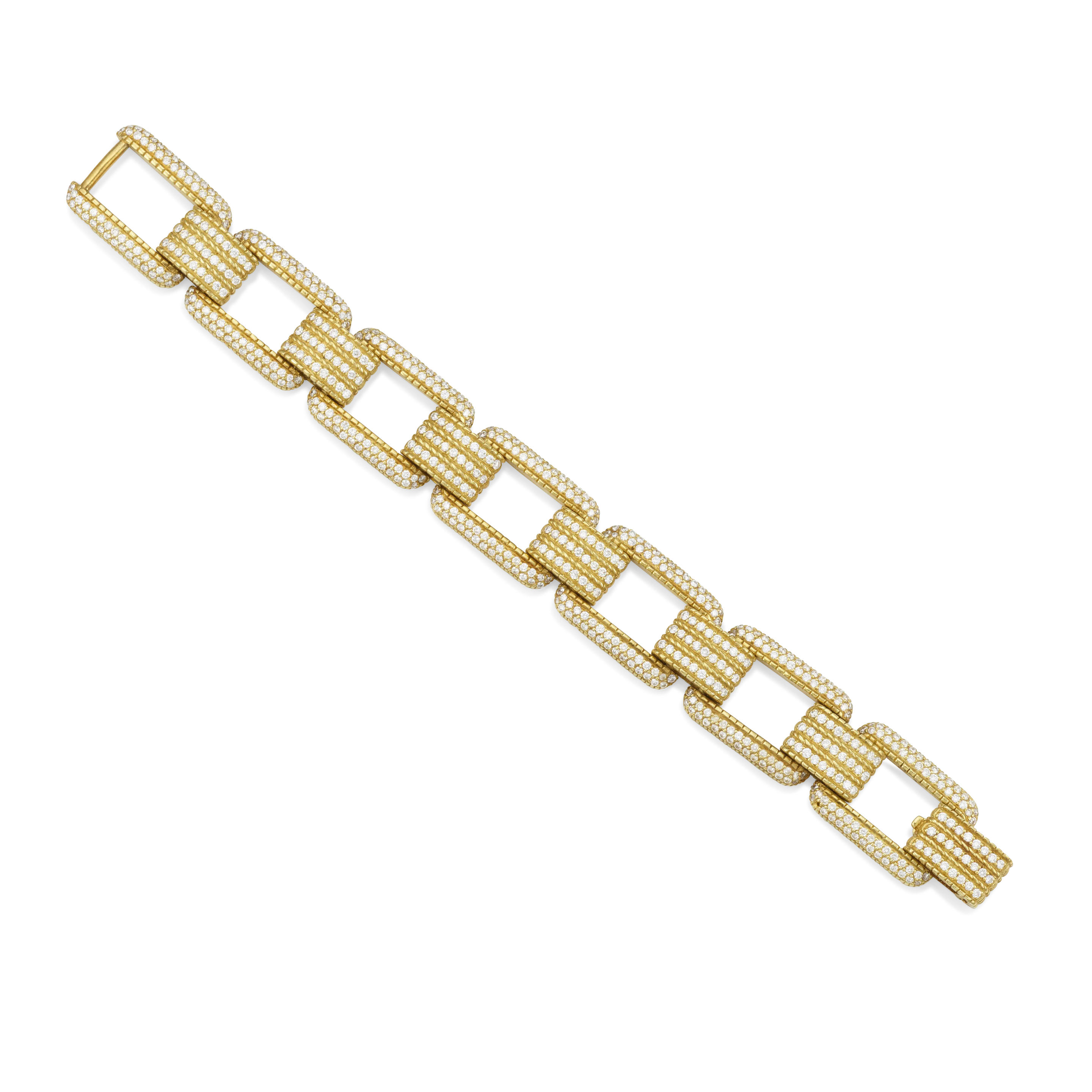 JUDITH RIPKA AN 18K GOLD AND DIAMOND BRACELET Of a