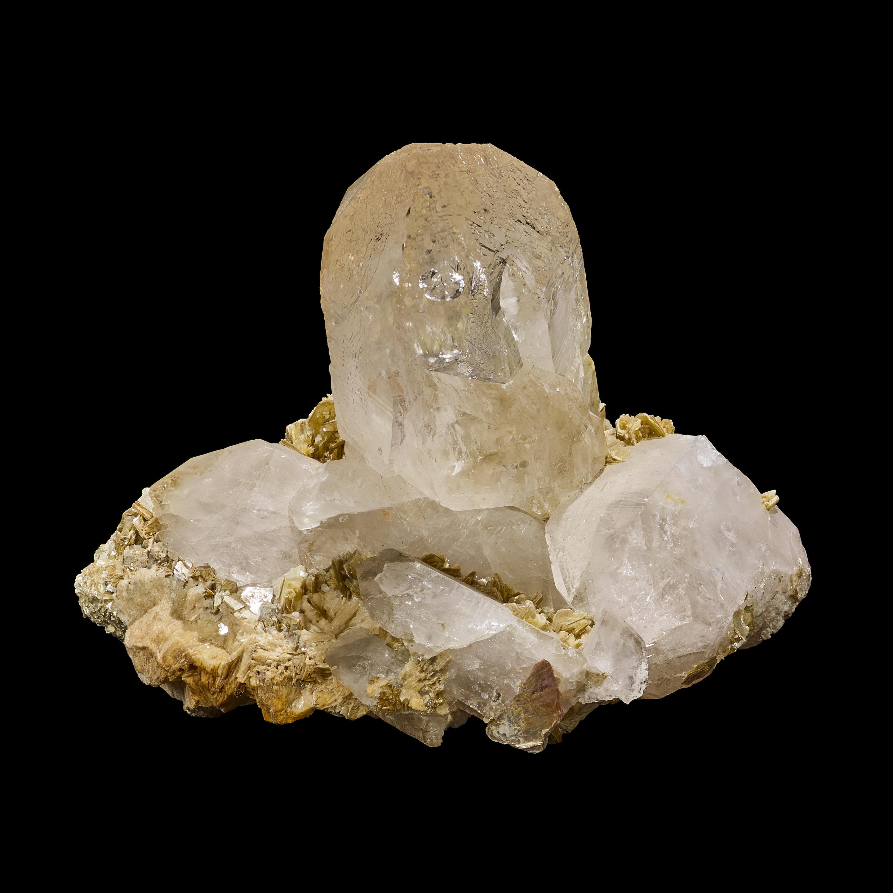 QUARTZ CLUSTER WITH MICA MATRIX A large quartz cluster with