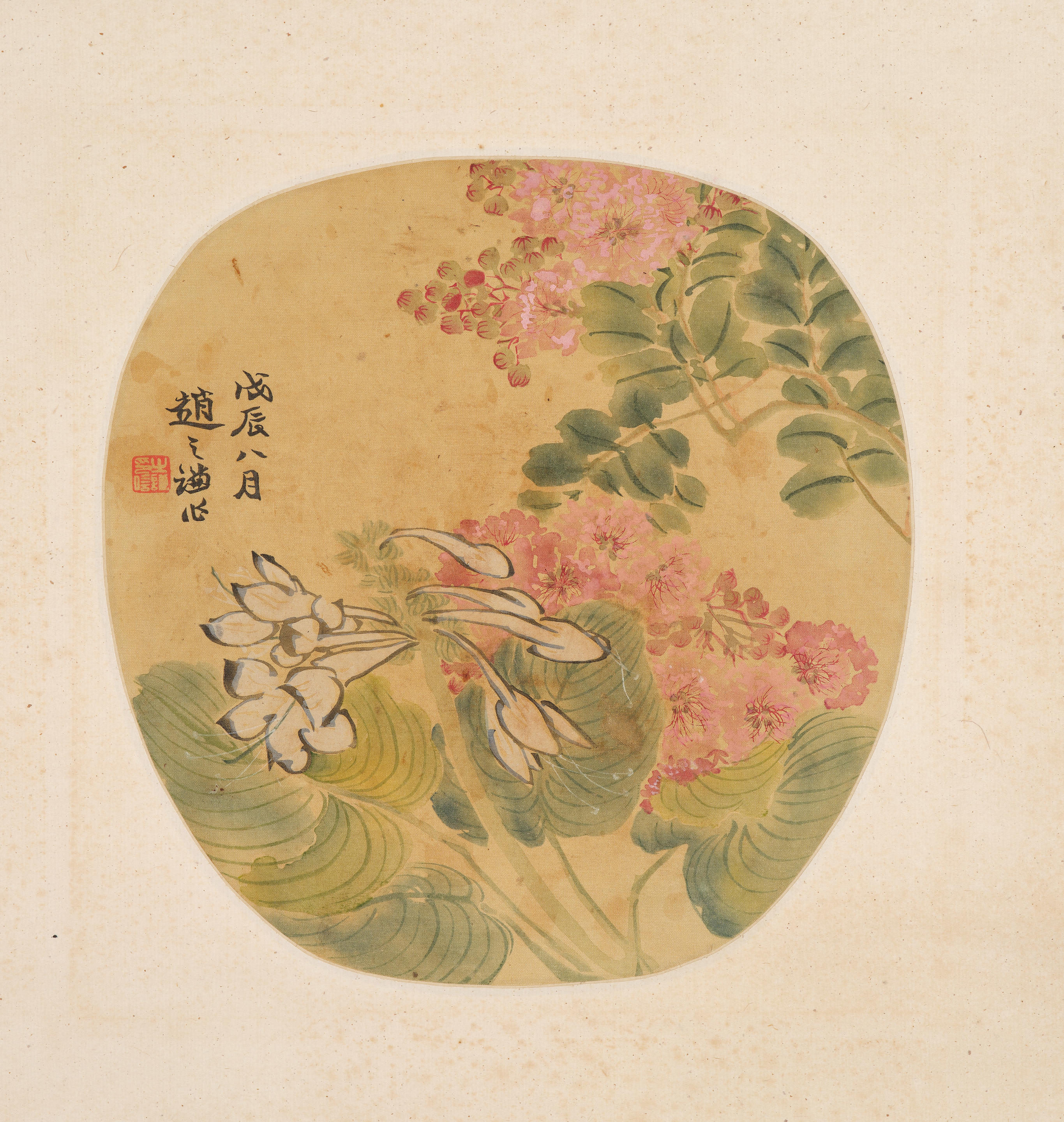 ZHAO ZHIQIAN 1829 1884 White Lily and Hydrangea 1868 Ink